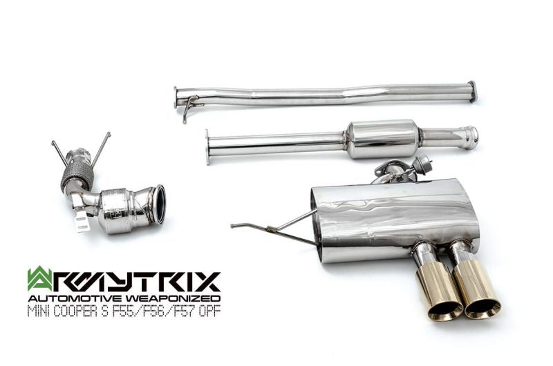 Armytrix Stainless Steel Valvetronic Cat Back Exhaust System Mini Cooper S/JCW/GP F56/F57 14+ V-Band Type