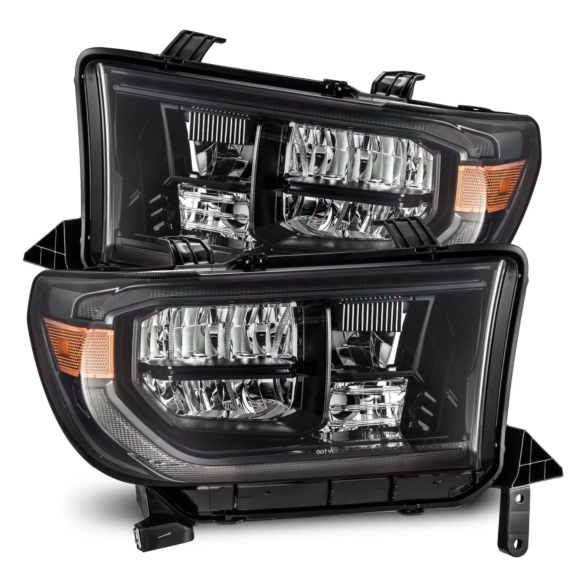 07-13 Toyota Tundra/08-17 Toyota Sequoia MK II LUXX-Series LED Crystal Headlights Alpha-Black (Without Level Adjuster)
