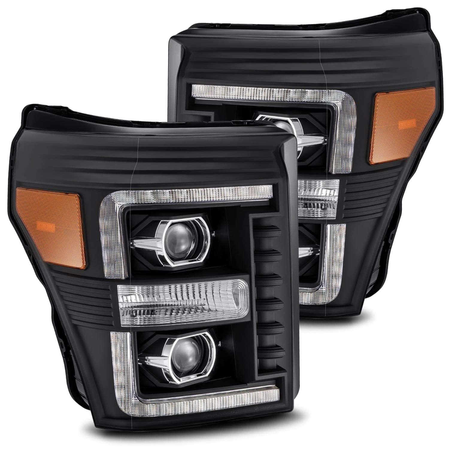 11-16 Ford Super Duty PRO-Series Halogen Projector Headlights Black