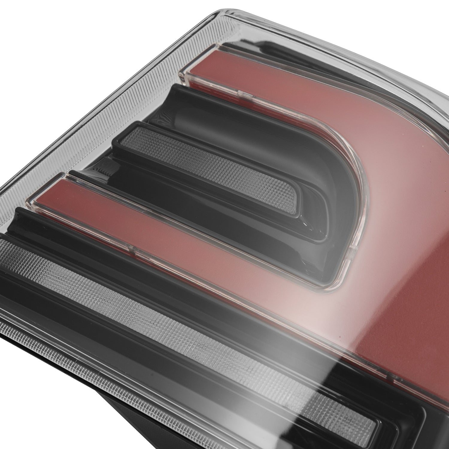 12-21 Tesla Model S LUXX-Series LED Tail Lights Black-Red (With Black Trunk Center Piece Replacement)
