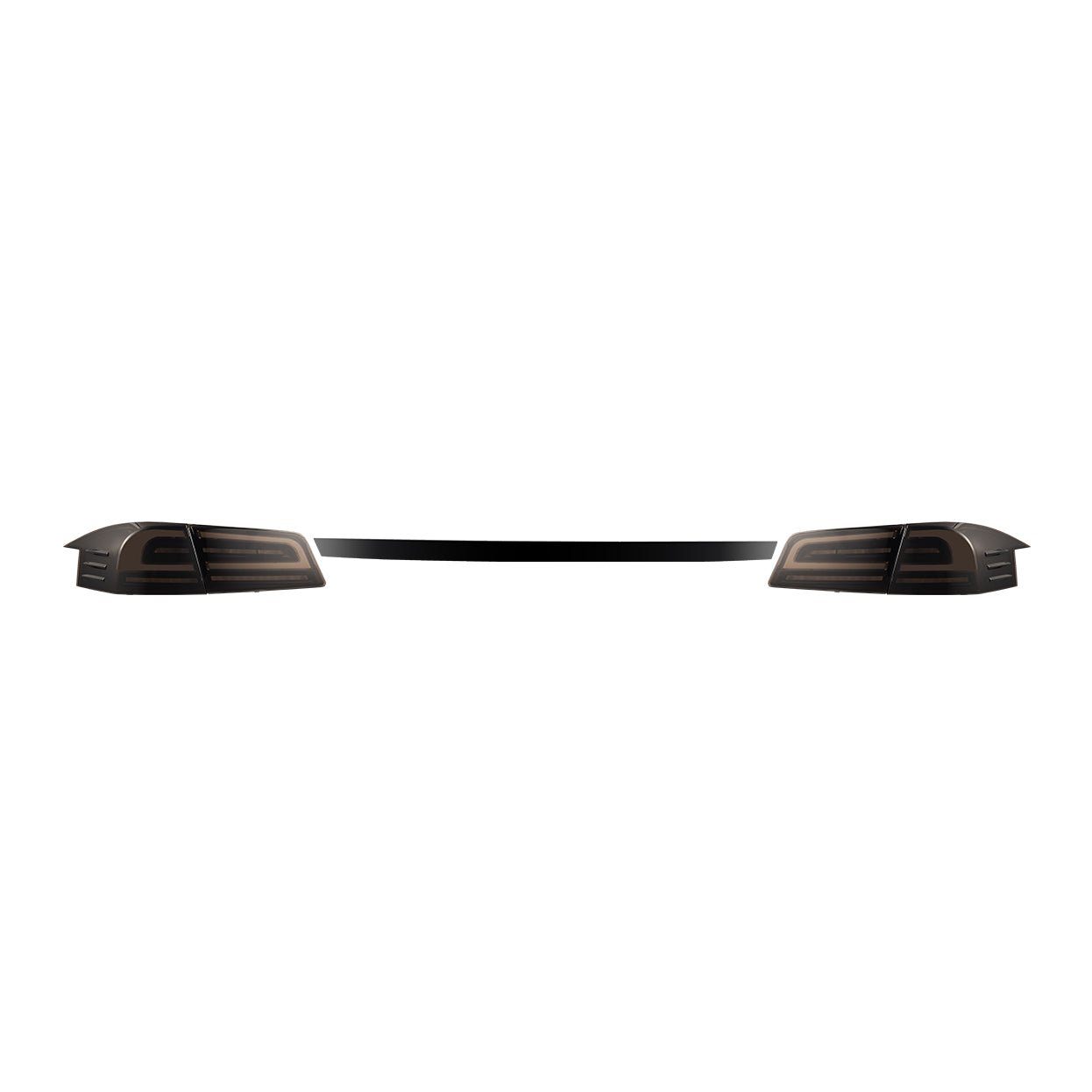 12-21 Tesla Model S LUXX-Series LED Tail Lights Black Smoke (With Black Trunk Center Piece Replacement)