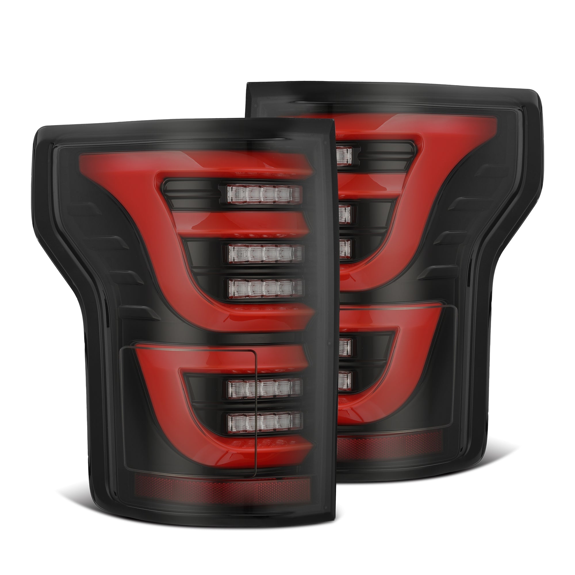 15-20 Ford F150 LUXX-Series LED Tail Lights Black-Red