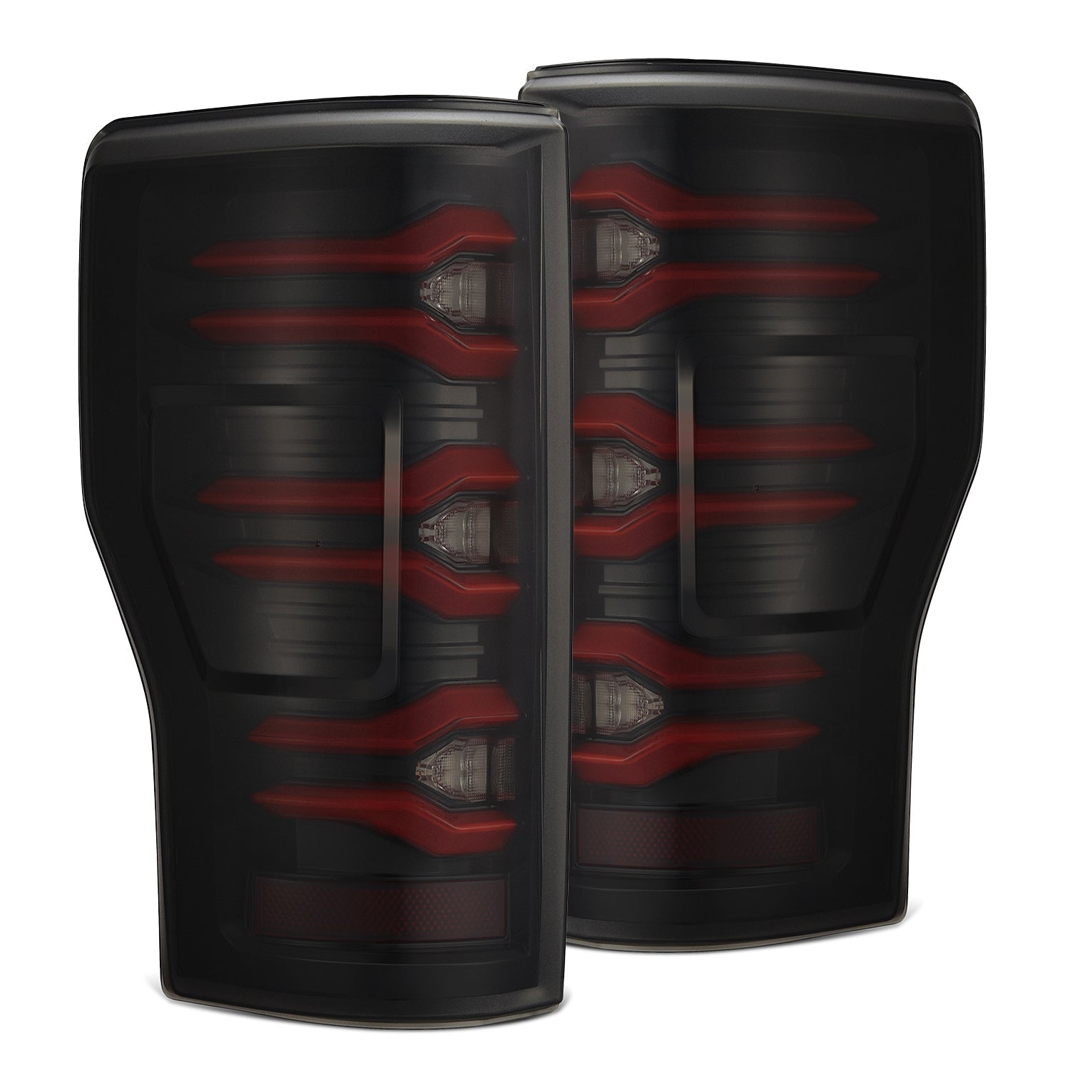 17-22 Ford Super Duty LUXX-Series LED Tail Lights Black-Red
