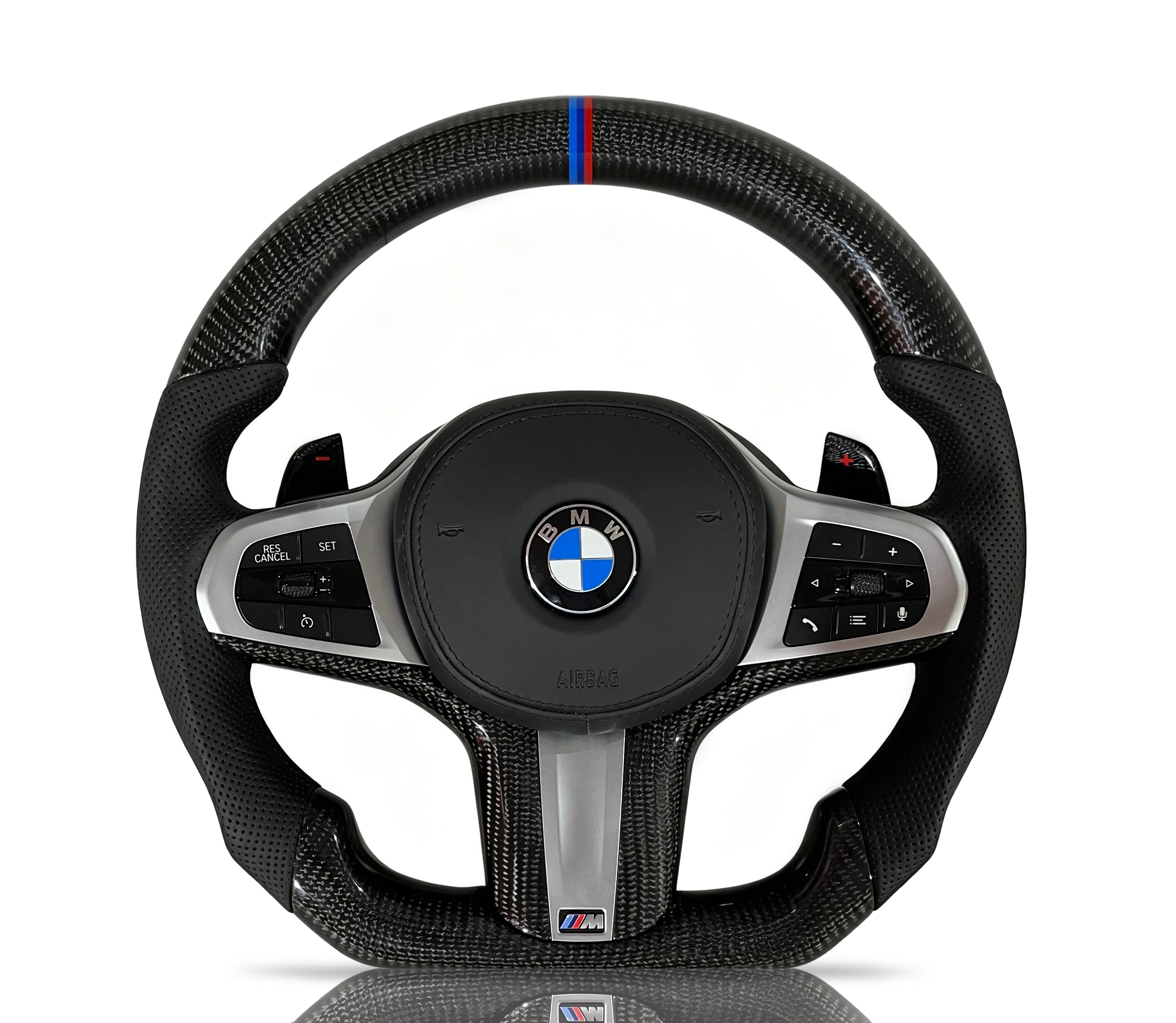 Vero Motorsport BMW Carbon Fibre & Perforated Leather Steering Wheel (Design 1)