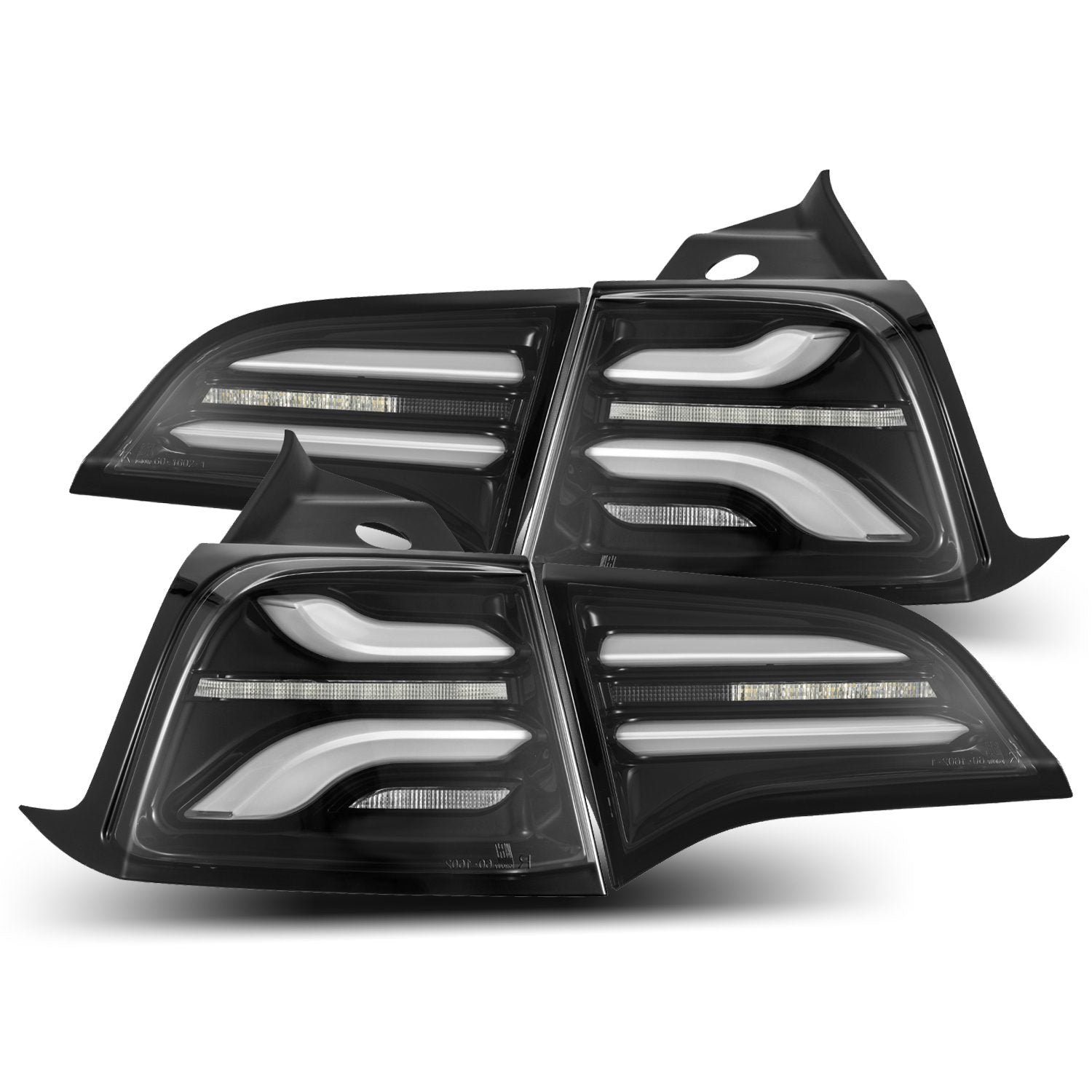 20-24 Tesla Model Y / 22-23 Model 3 (With Stock Amber Turn Signal) PRO-Series LED Tail Lights Jet Black