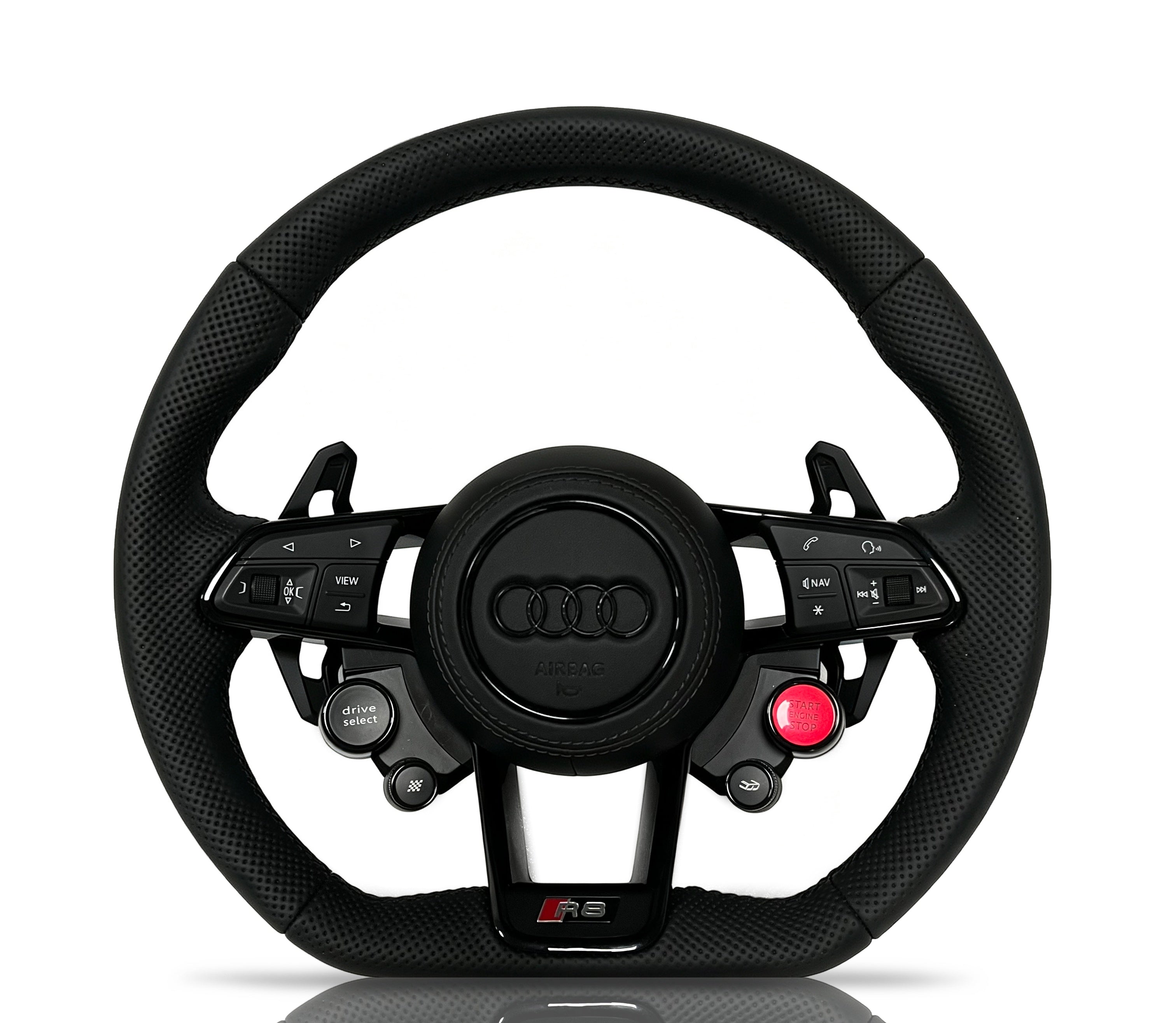 Audi Perforated Leather Steering Wheel (Design 01) on a clean white background