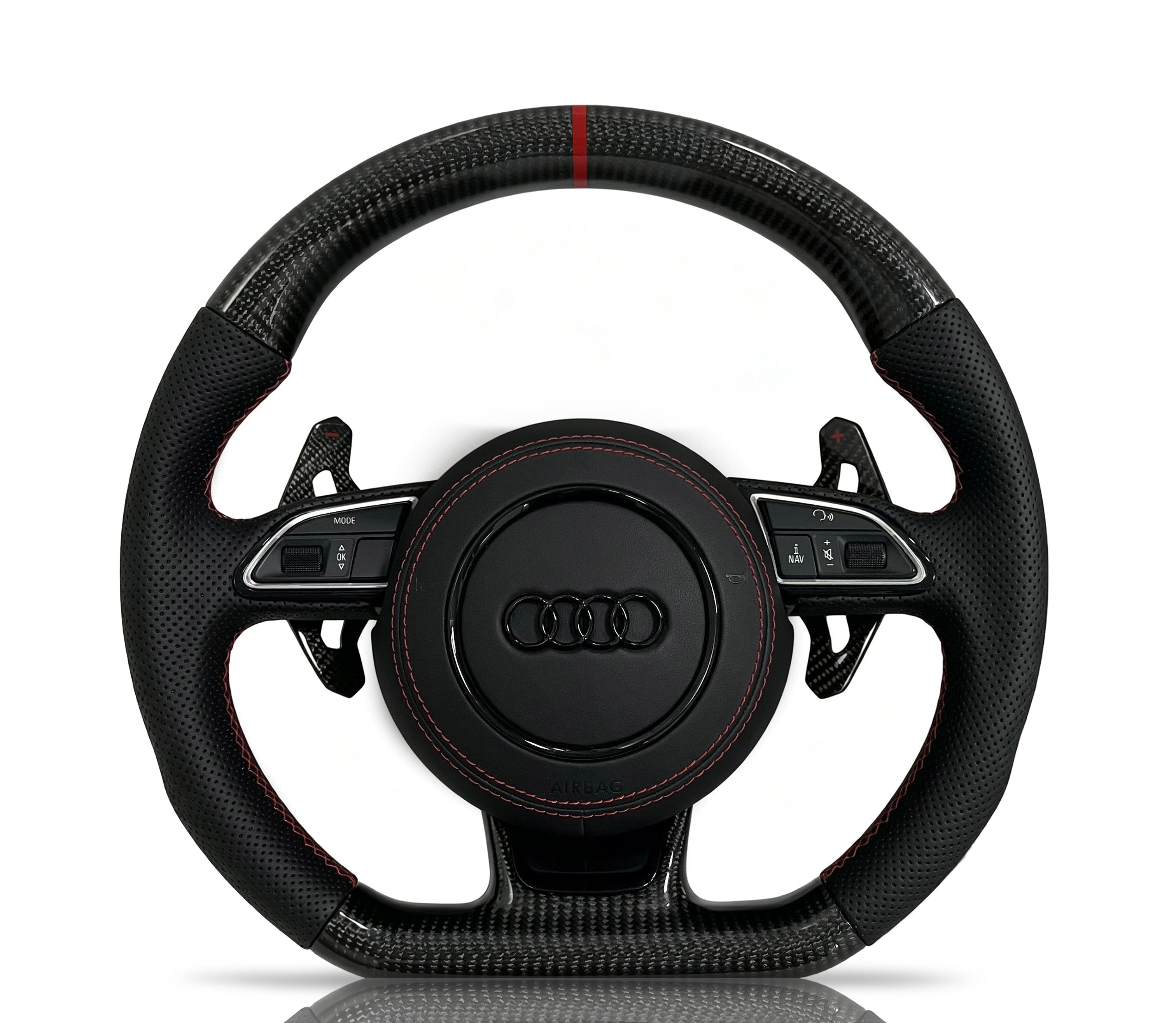 Vero Motorsport Audi Carbon Fibre & Perforated Leather Steering Wheel (Design 01)