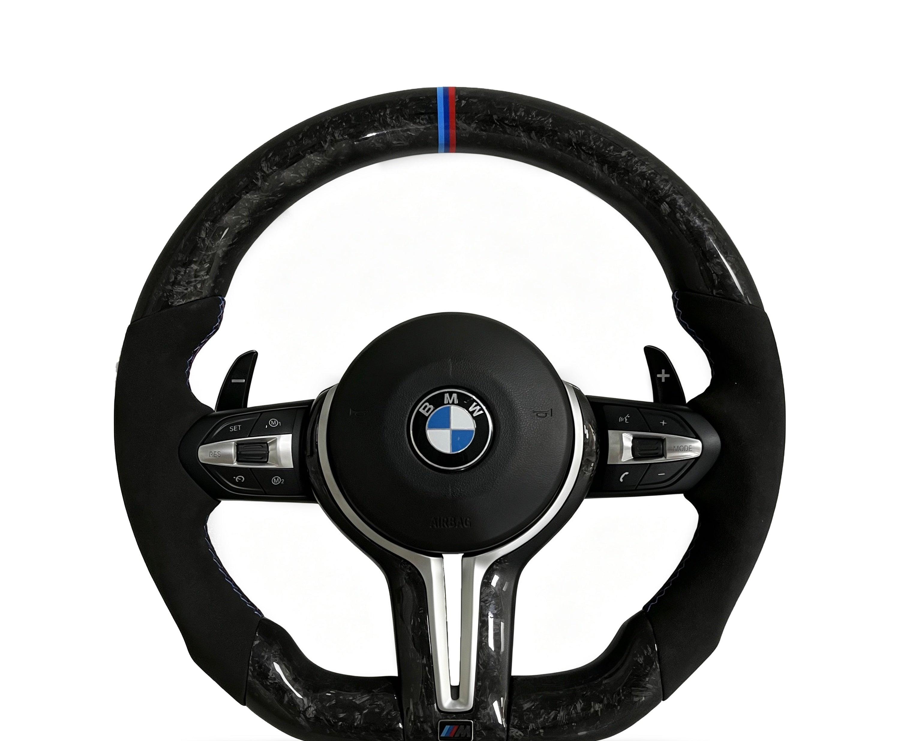 BMW Forged Carbon Fibre & Alcantara Steering Wheel (Design 20) on a clean white background