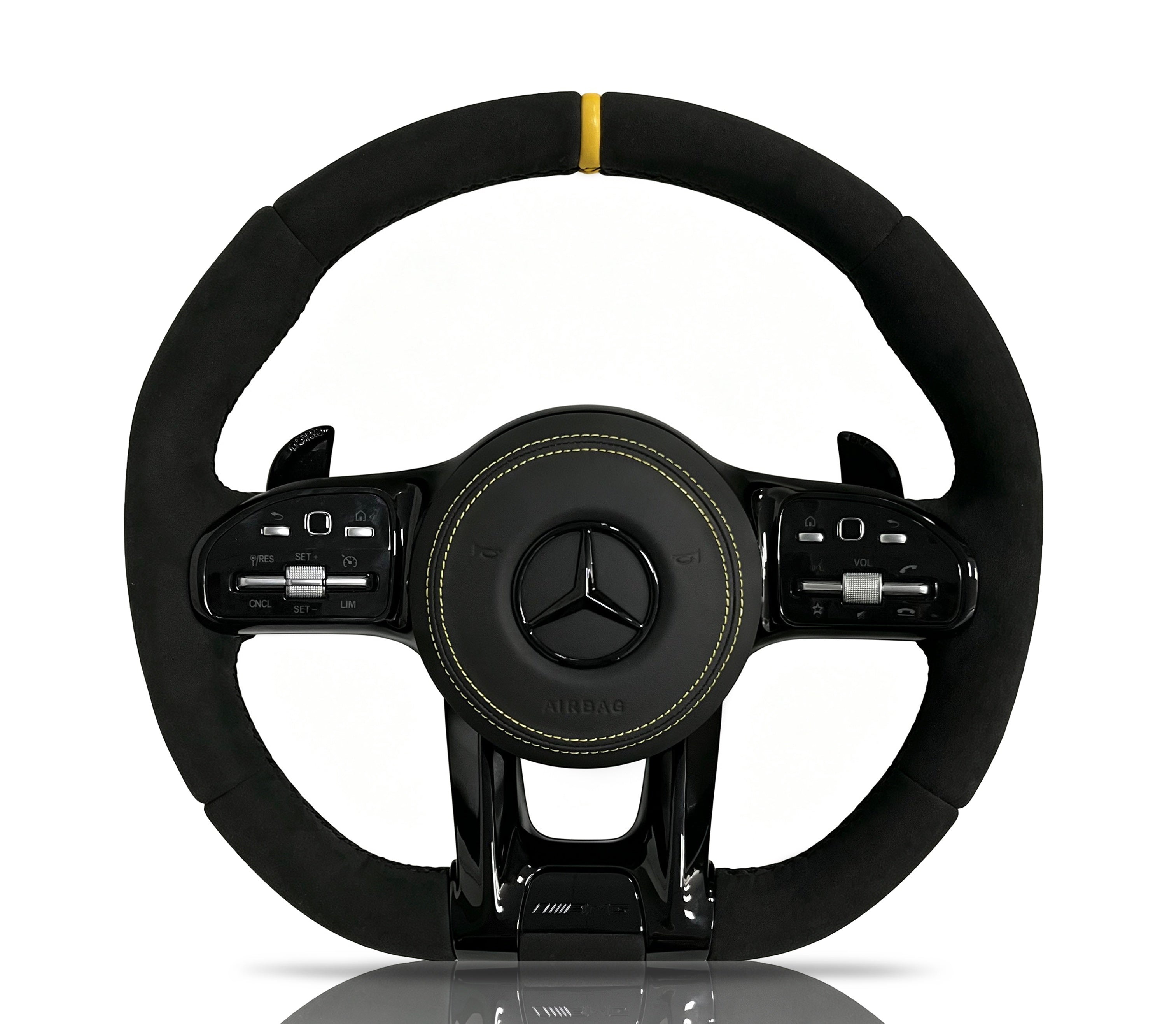Mercedes-Benz Full Alcantara Steering Wheel (Design 28) on a clean white background