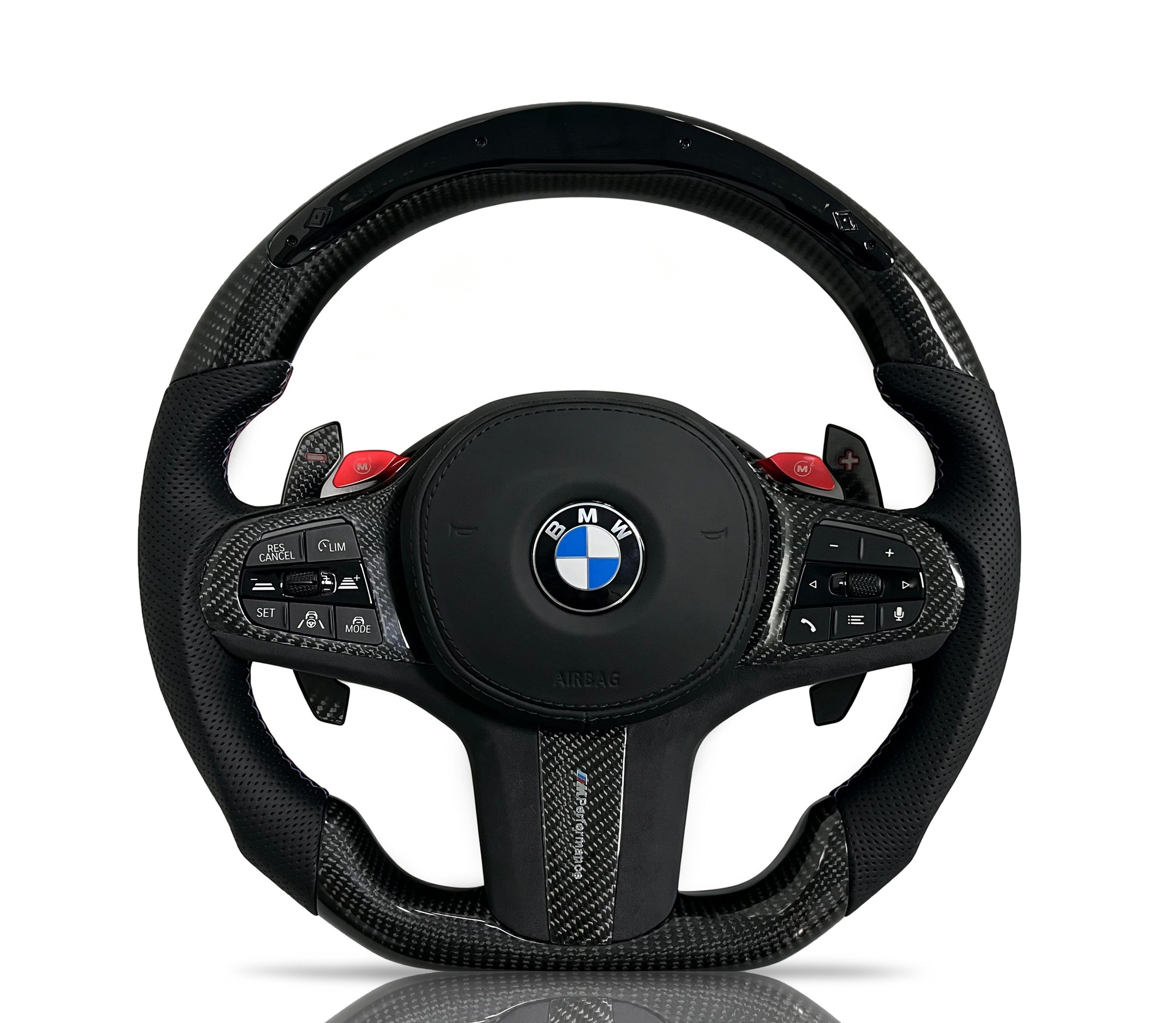 Vero Motorsport BMW Carbon Fibre & Perforated Leather Steering Wheel (Design 29)