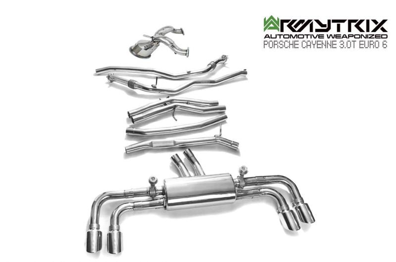 Armytrix Stainless Steel Valvetronic Cat Back Exhaust System Porsche Cayenne S E3 2.9TT 18+