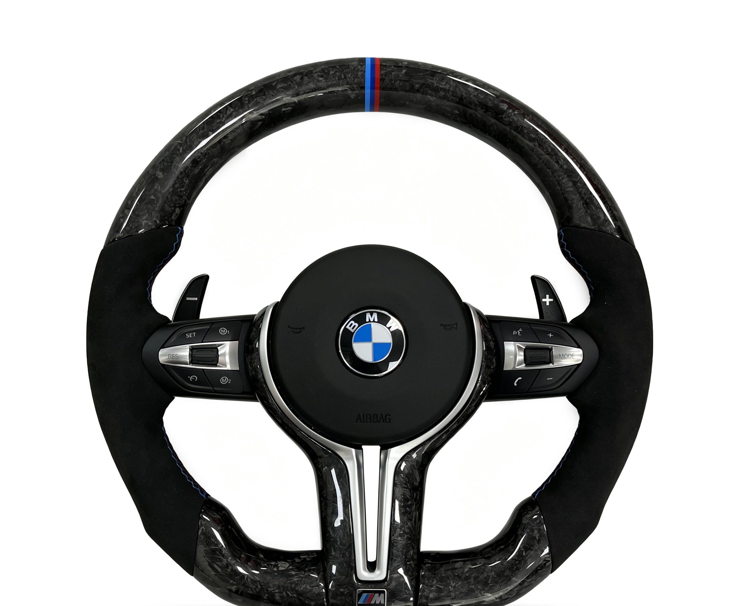 BMW Forged Carbon Fibre & Alcantara Steering Wheel (Design 30) on a clean white background