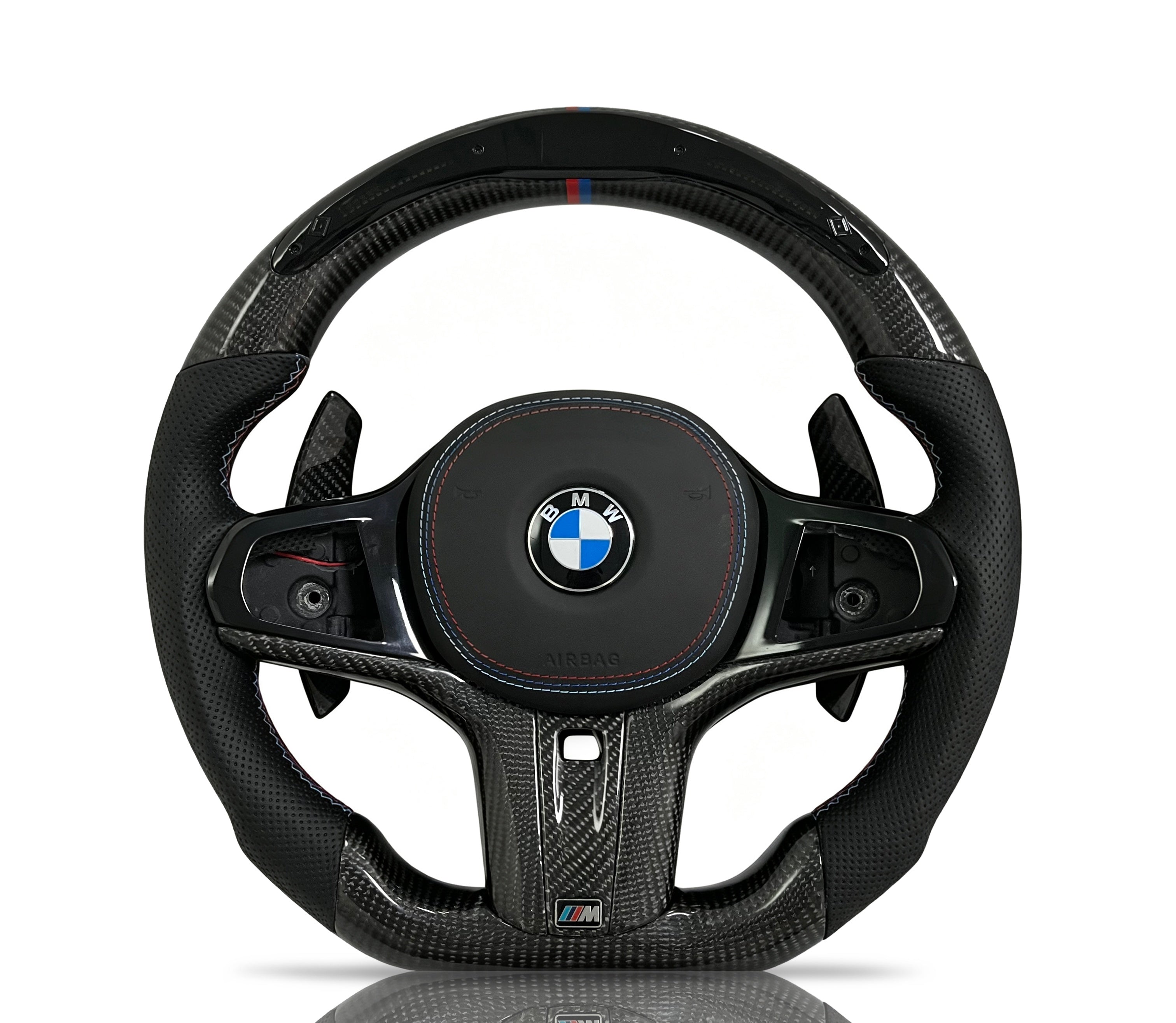 Vero Motorsport BMW Carbon Fibre & Perforated Leather Steering Wheel (Design 3)