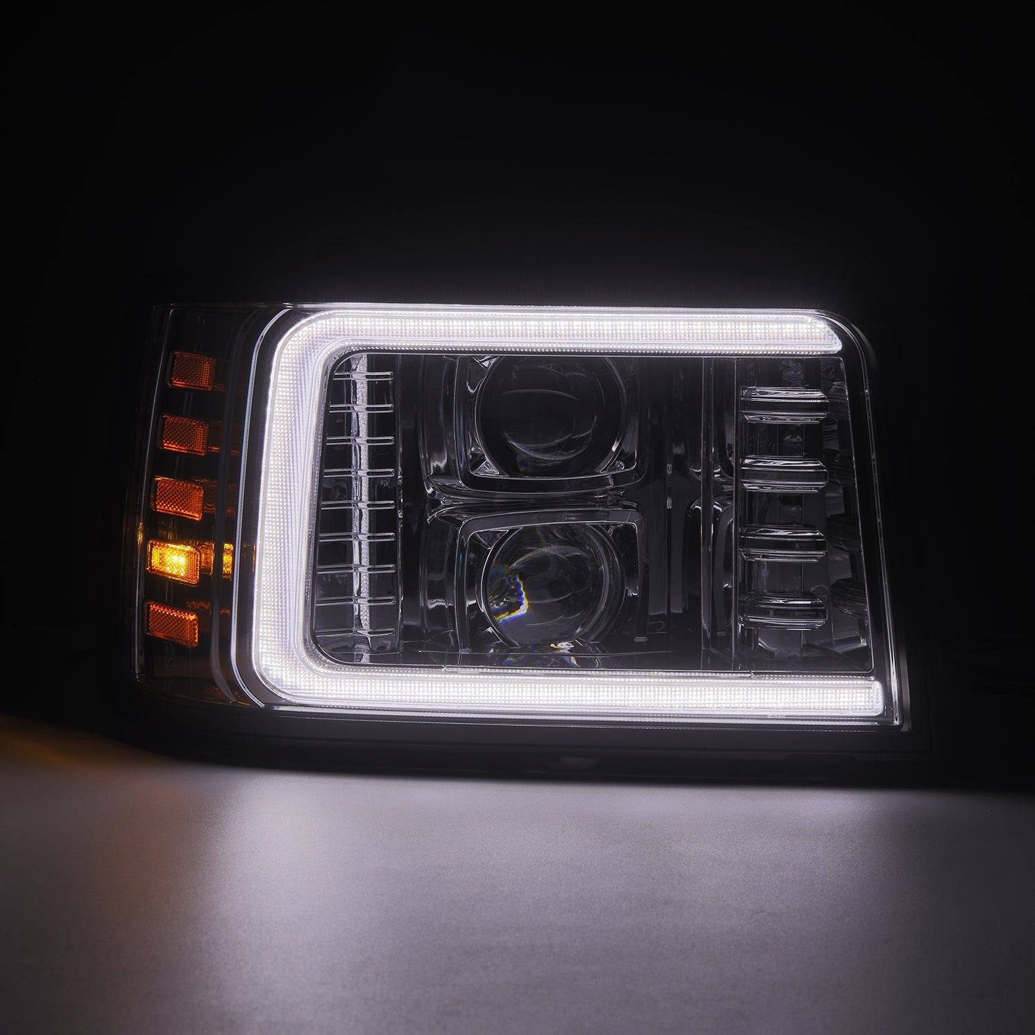 92-96 Ford F-Series/Bronco LUXX-Series LED Projector Headlights Chrome