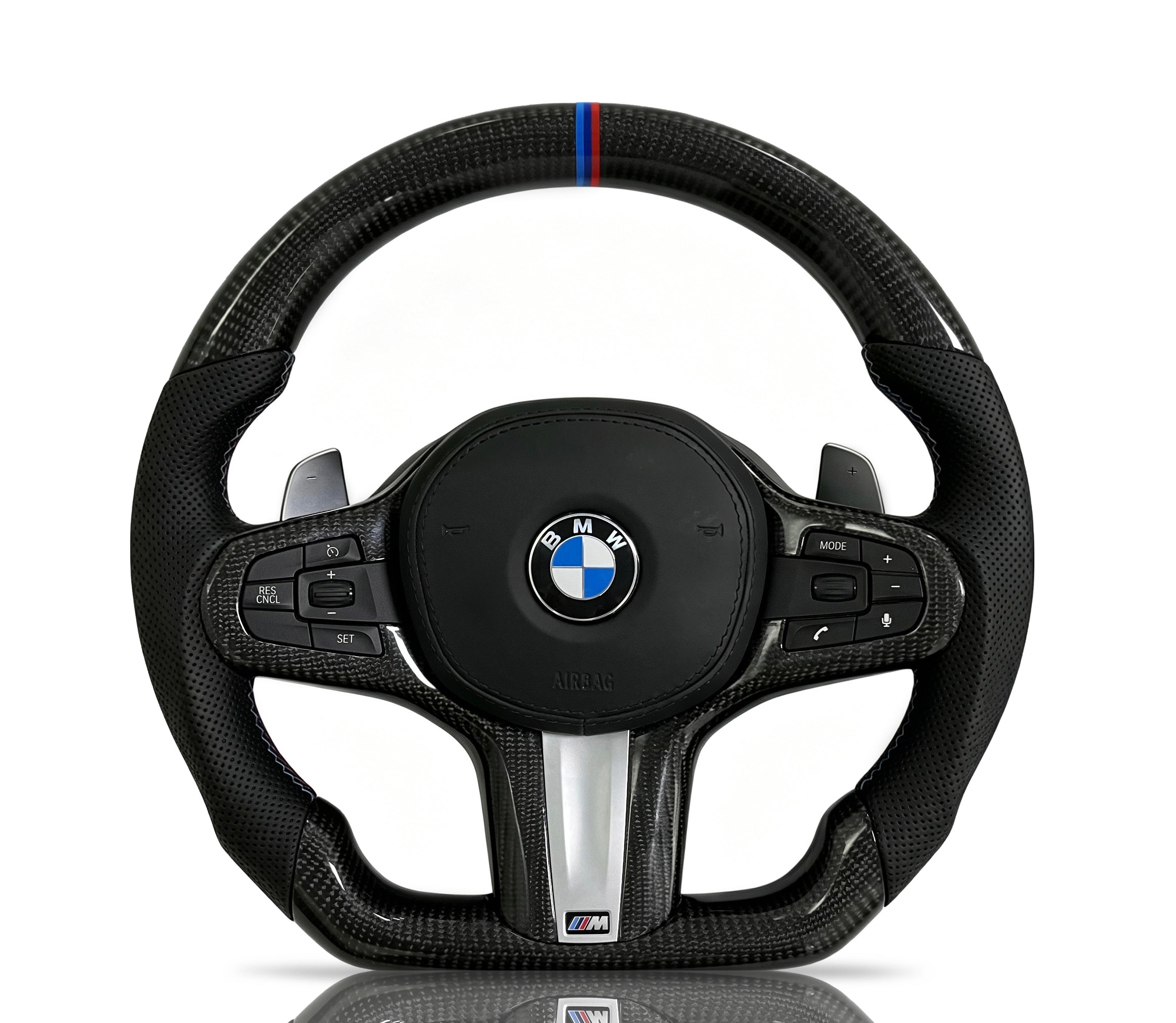 Vero Motorsport BMW Carbon Fibre & Perforated Leather Steering Wheel (Design 5)