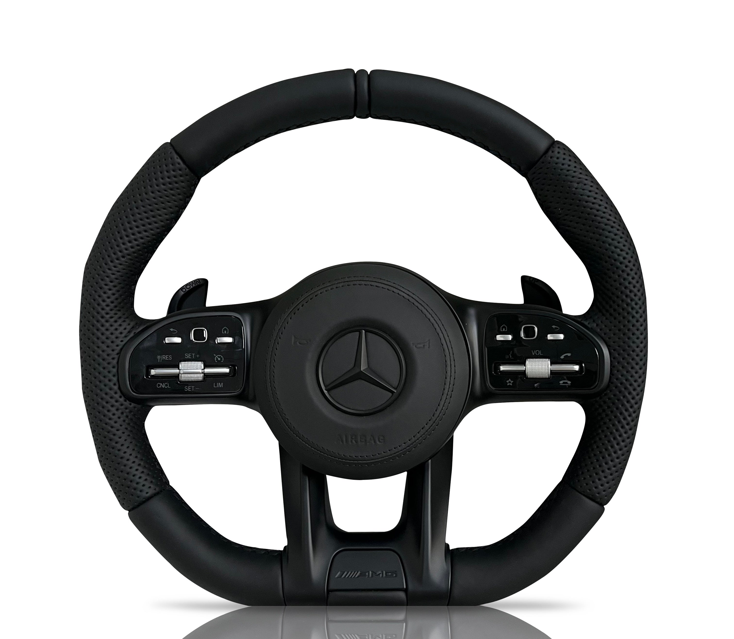 Mercedes-Benz Full Leather Steering Wheel (Design 08) on a clean white background
