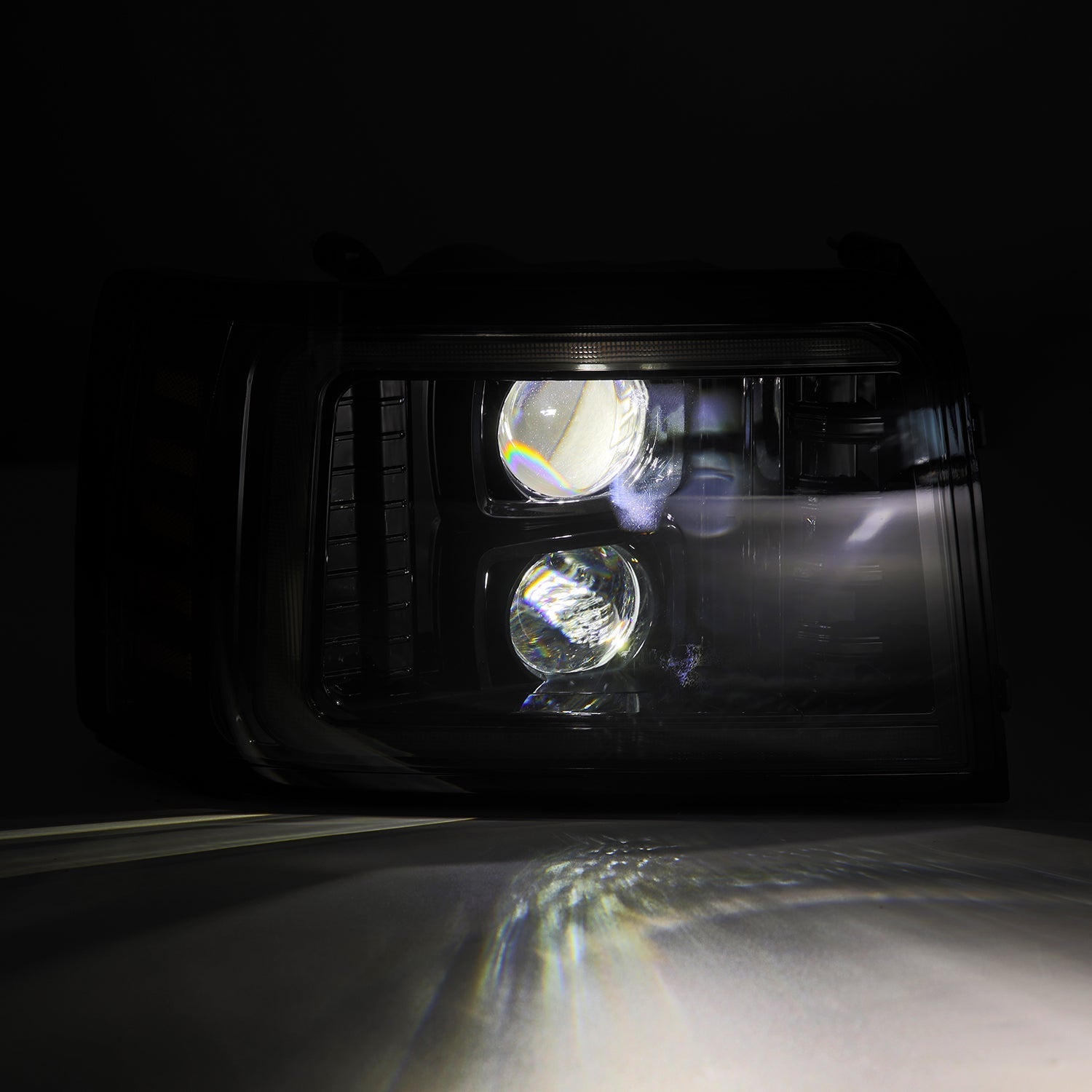 92-96 Ford F-Series/Bronco LUXX-Series LED Projector Headlights Alpha-Black