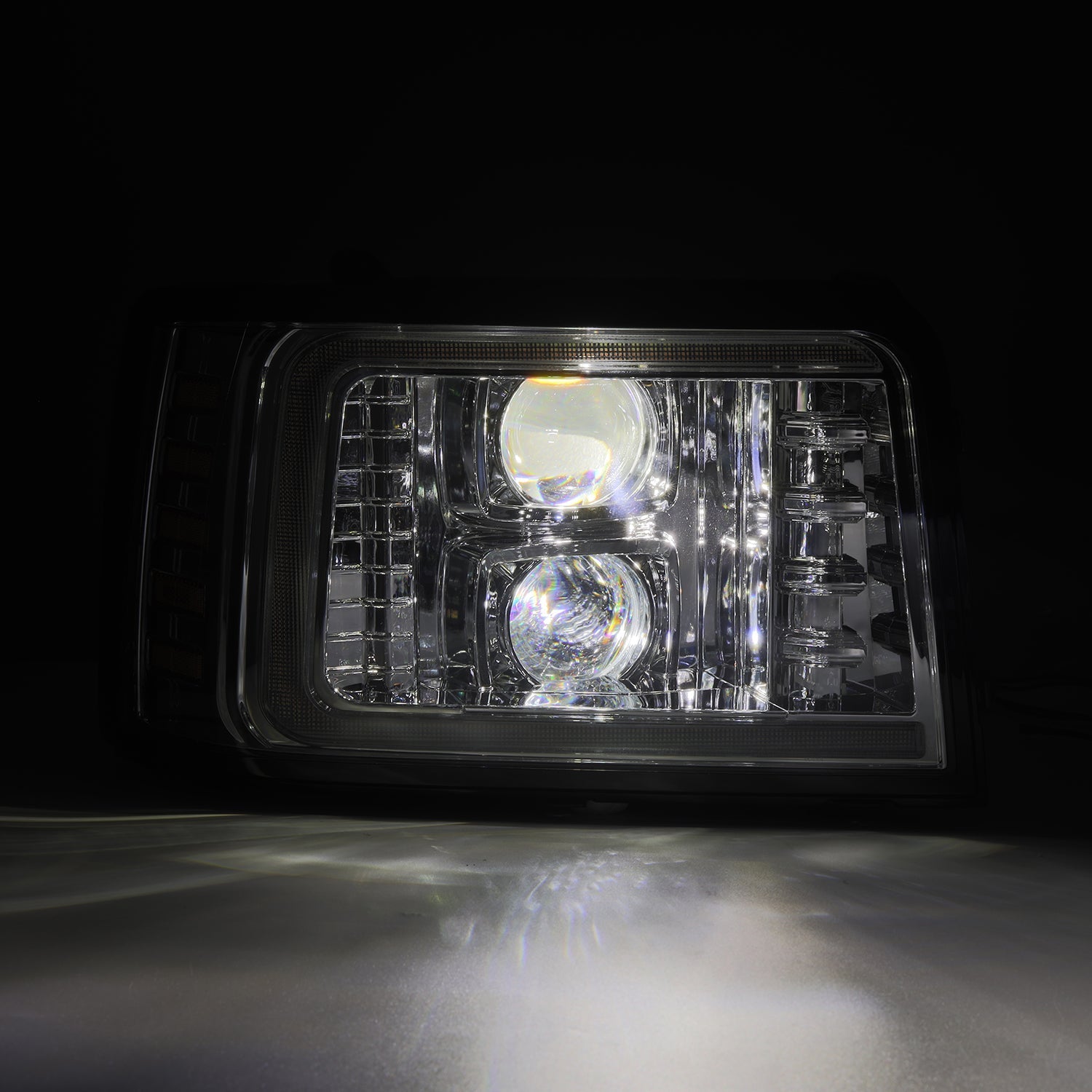 92-96 Ford F-Series/Bronco LUXX-Series LED Projector Headlights Chrome