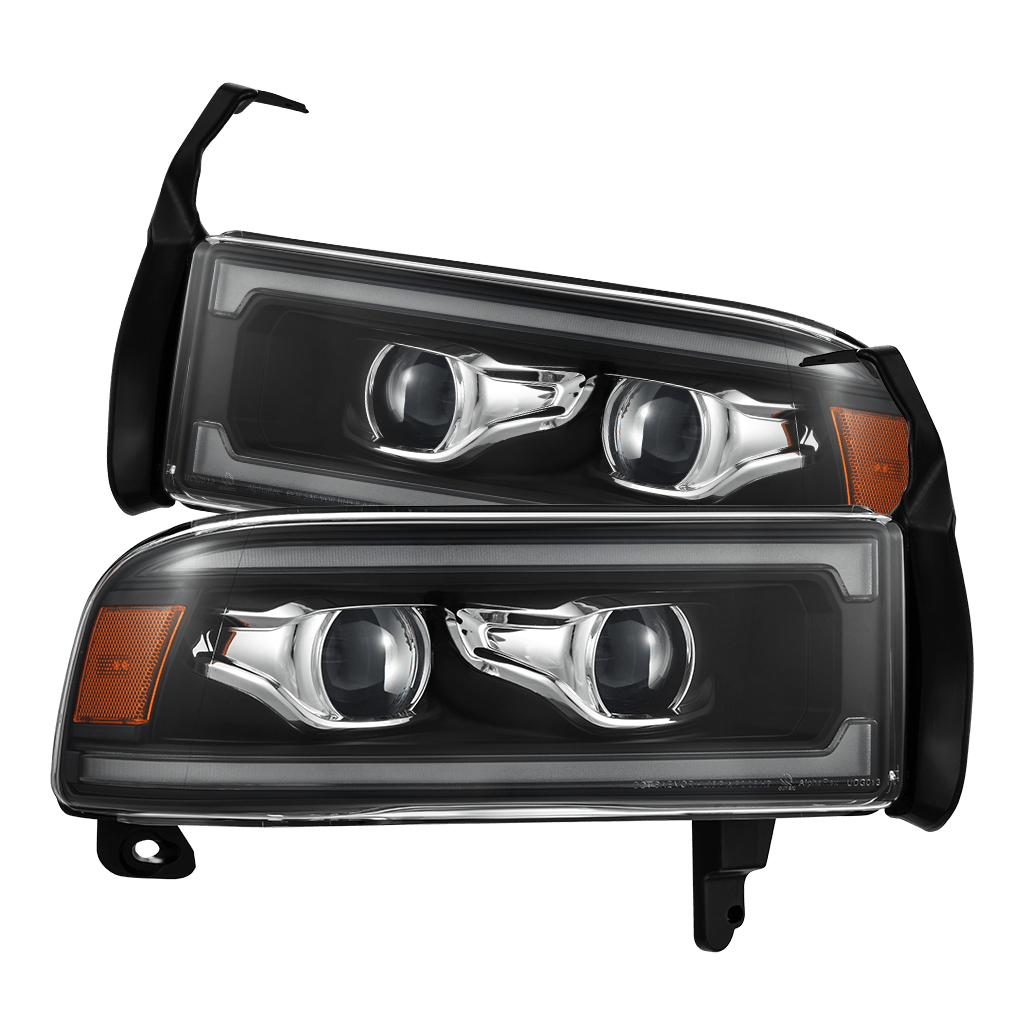 94-01 Dodge Ram 1500/94-02 Ram 2500/3500 LUXX-Series LED Headlights Black