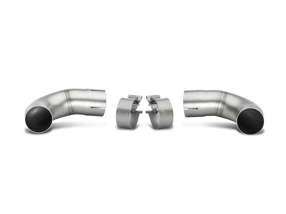 Akrapovic Link Pipe Set (SS) to Mount Tips on Stock Set (SS) for VW Mk6 GTI