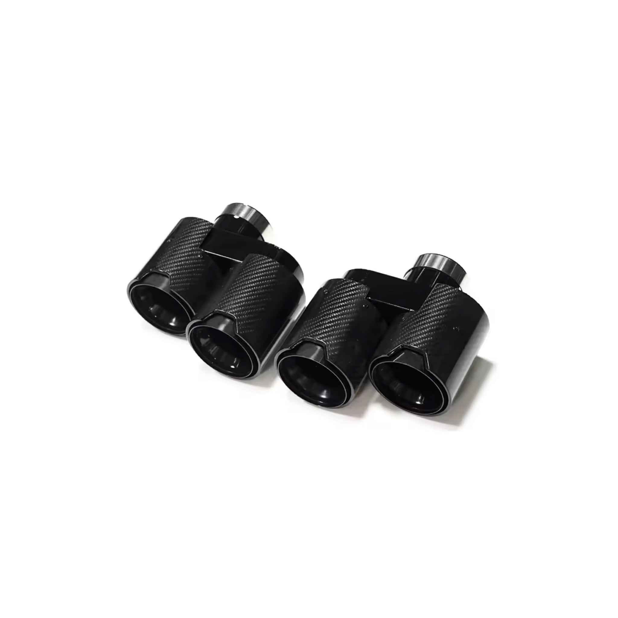 BMW 4 Series G22 G23 G26 M Performance Style Dual Exhaust Tips With Carbon Fibre