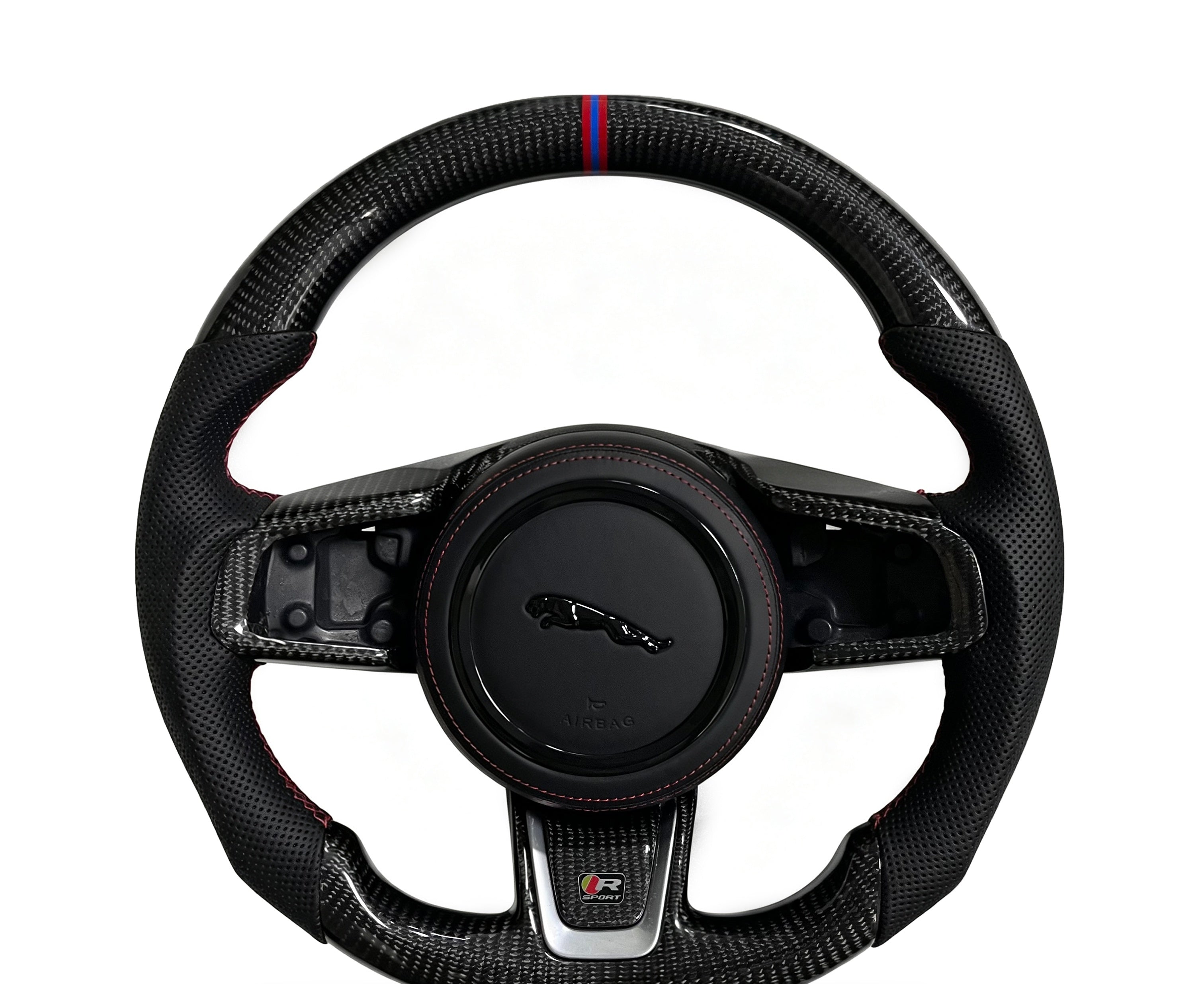 Jaguar Carbon Fibre Steering Wheel (Design 2) on a clean white background