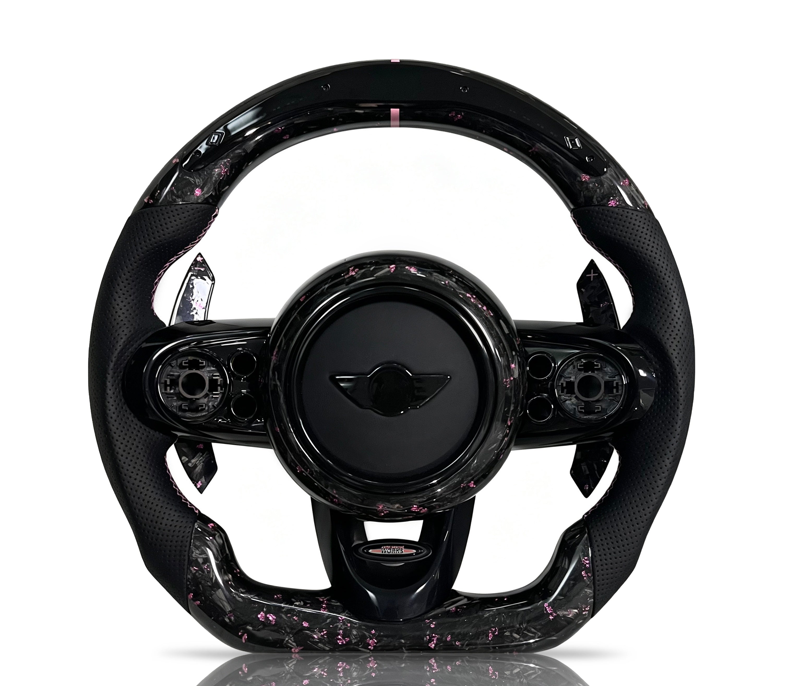 Vero Motorsport Mini Forged Carbon & Perforated Leather Steering Wheel (Design 1)