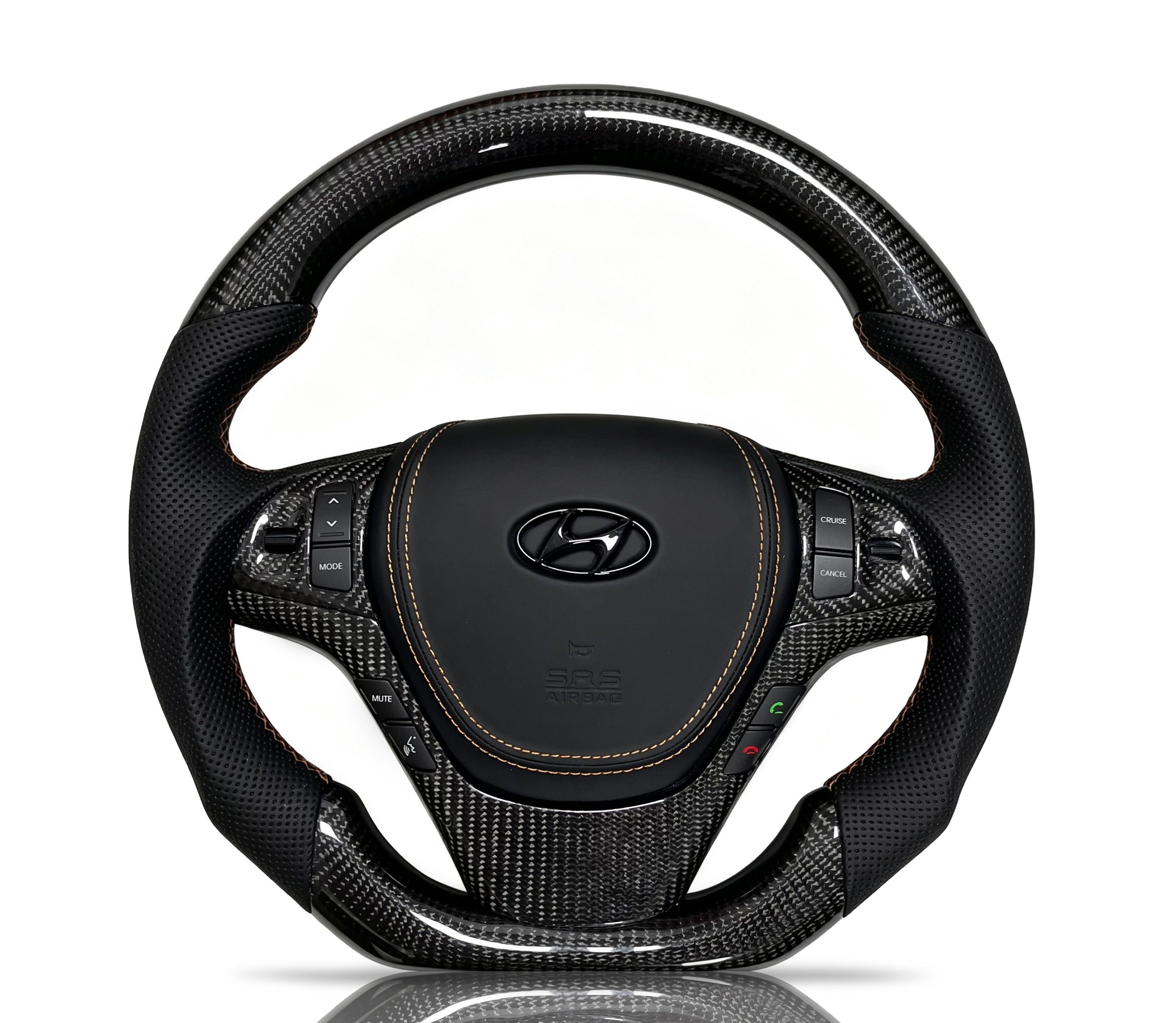 Vero Motorsport Hyundai Carbon Fibre & Perforated Leather Steering Wheel (Design 01)