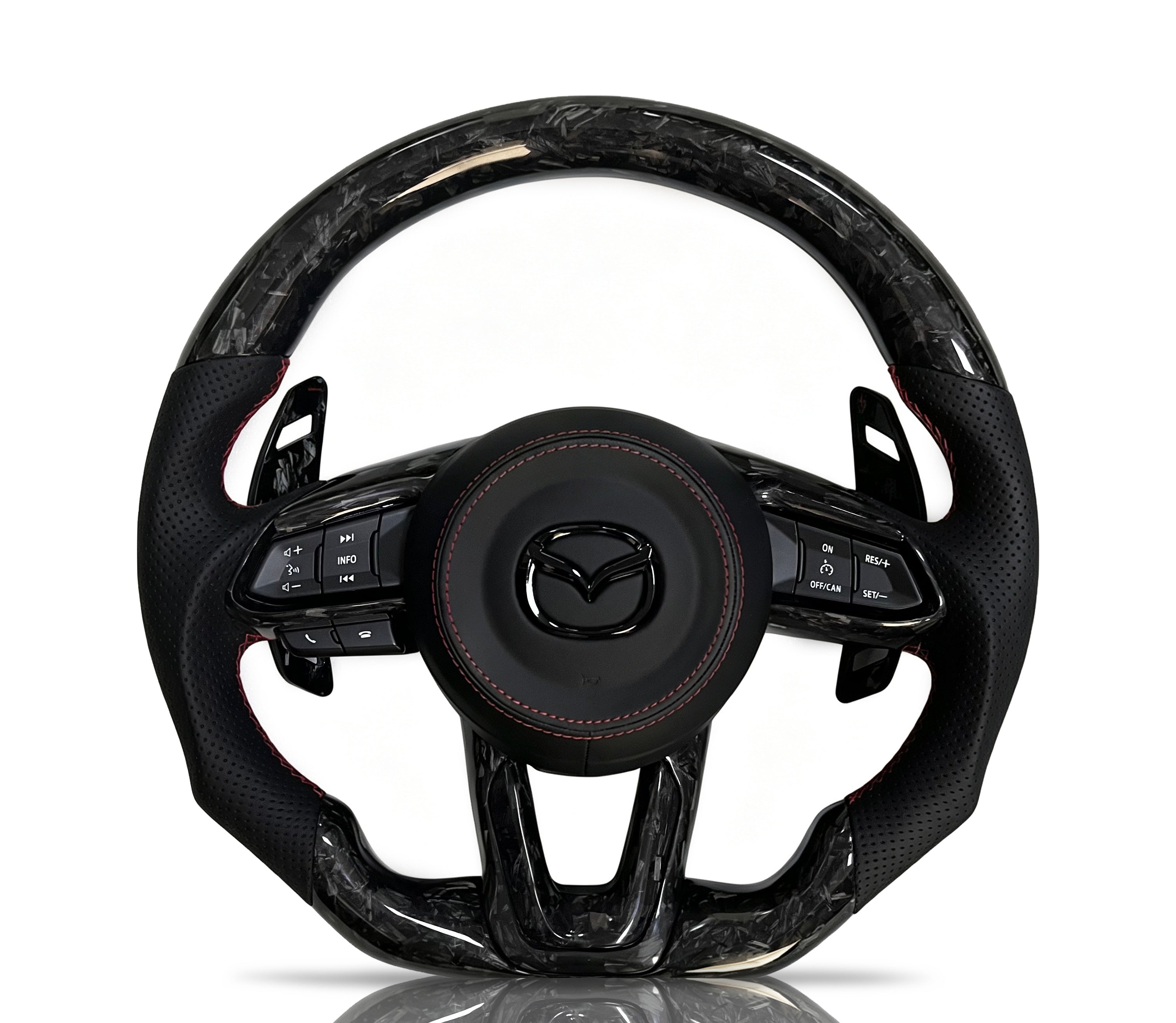 Vero Motorsport Mazda Forged Carbon Fibre & Perforated Leather Steering Wheel (Design 9)