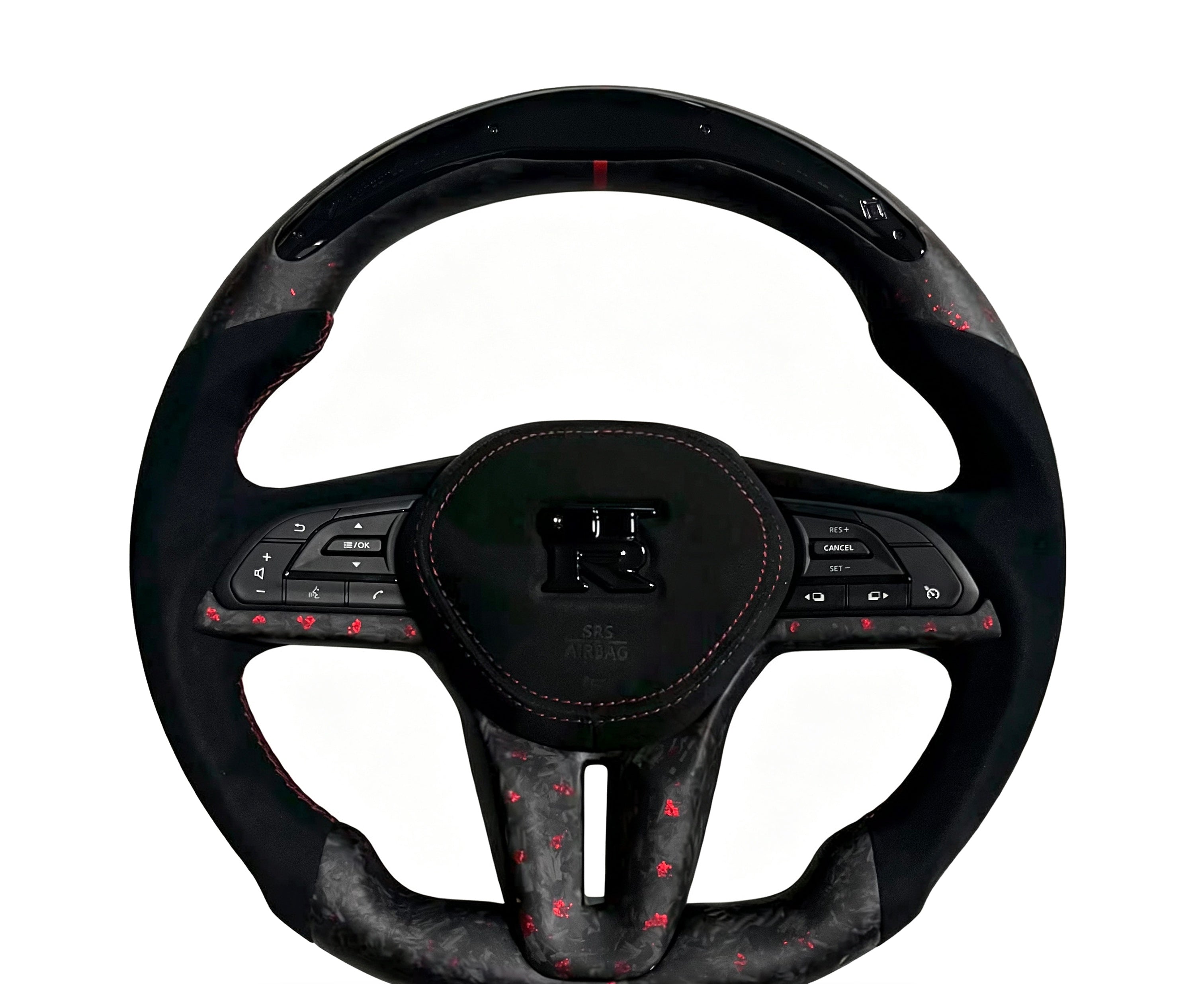 Nissan Carbon Fibre Steering Wheel (Design 3) on a clean white background