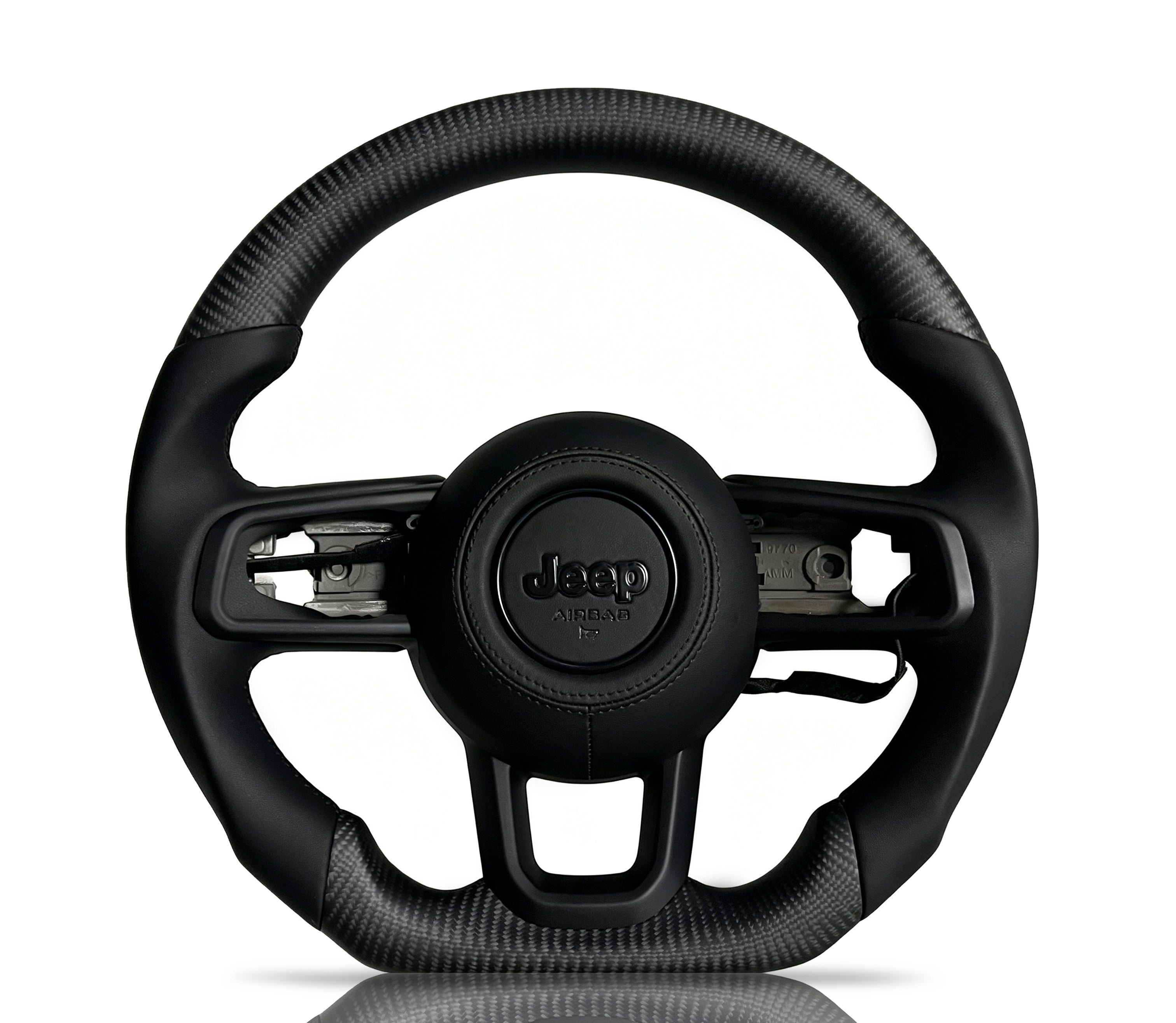 Vero Motorsport Jeep Matte Carbon Fibre & Smooth Leather Steering Wheel (Design 4)