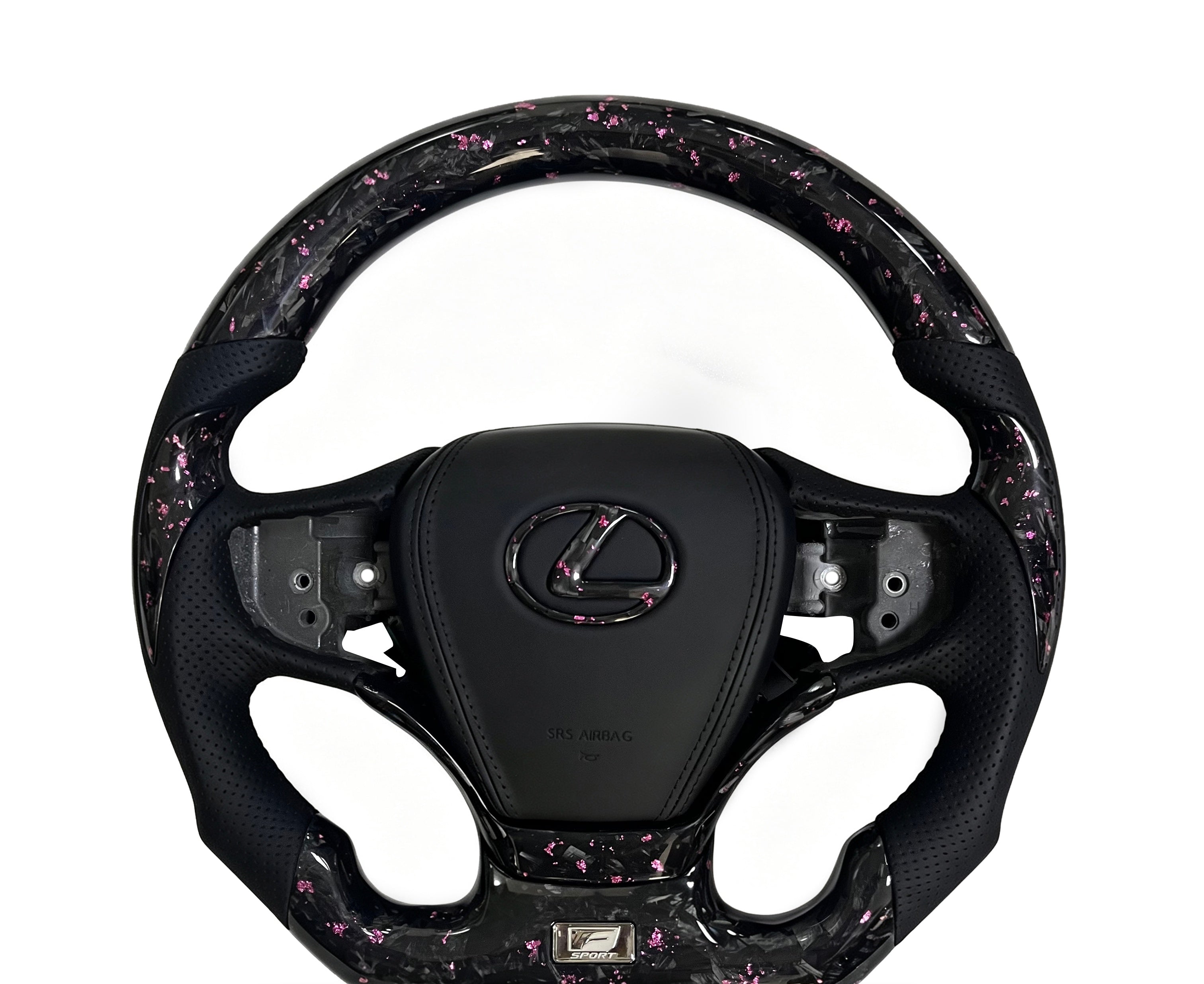 Lexus Carbon Fibre Steering Wheel on a clean white background