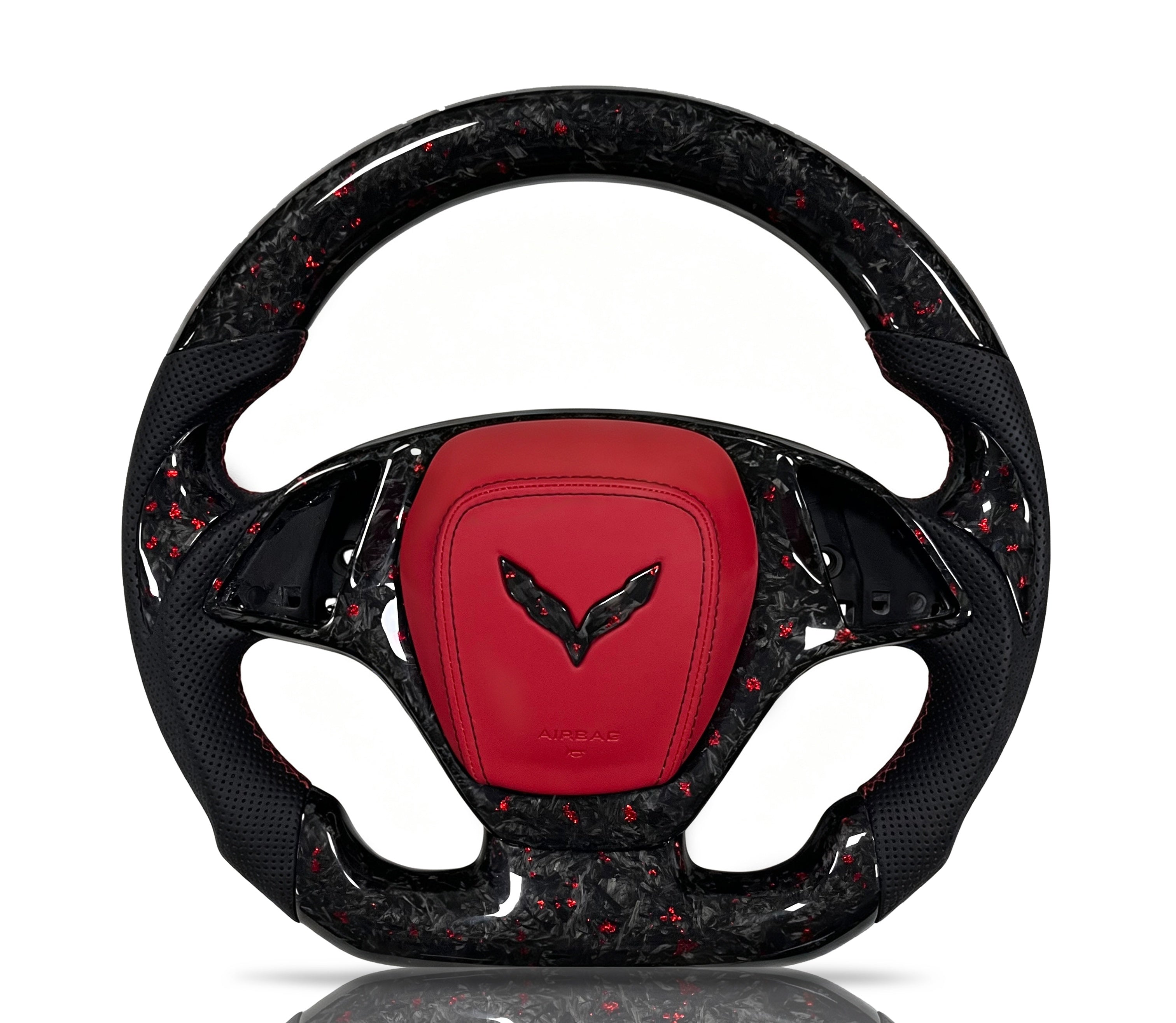 Vero Motorsport Chevrolet Forged Carbon Fibre & Peroated Leather Steering Wheel (Design 5)