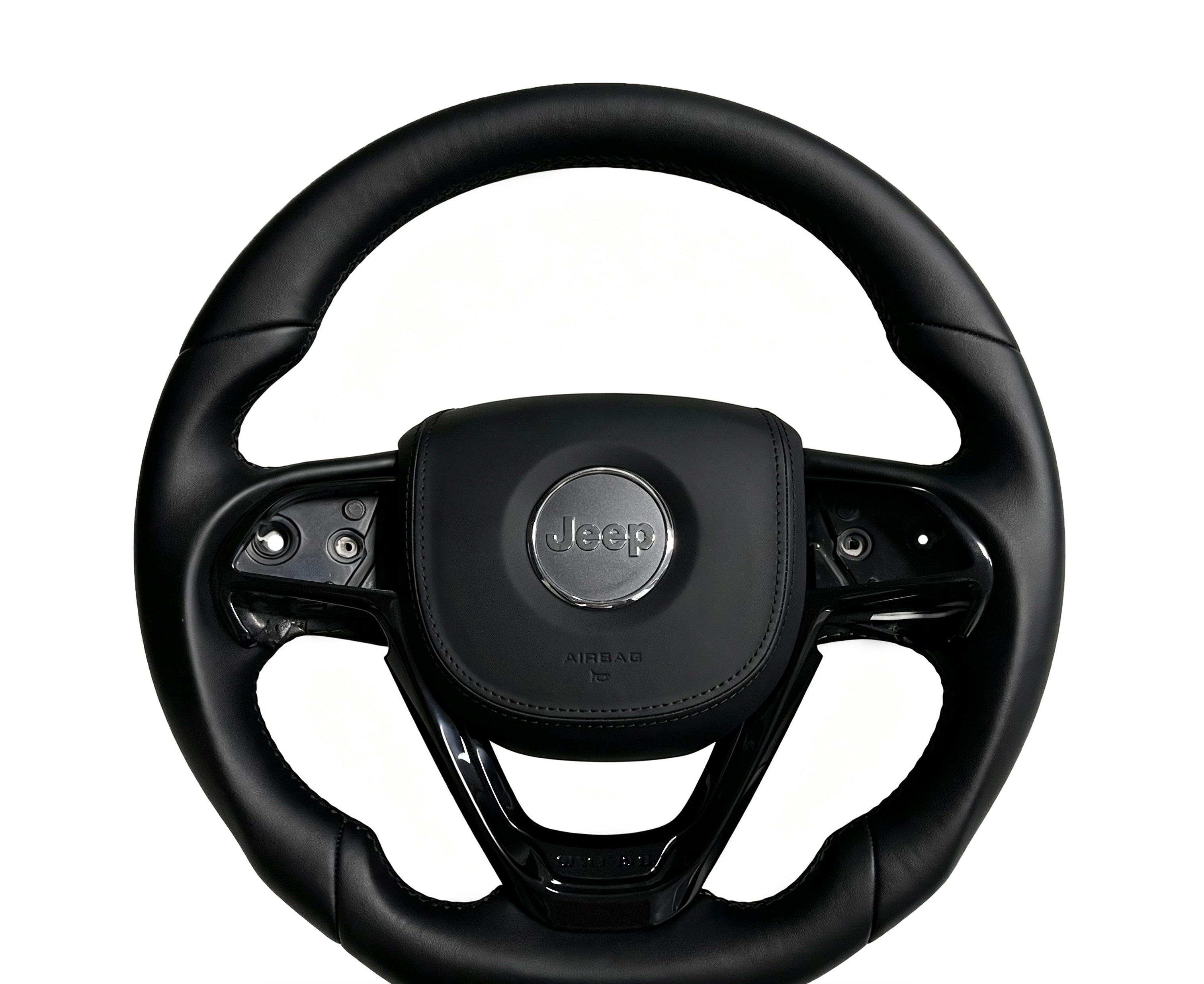 Jeep Smooth Leather Steering Wheel (Design 3) on a clean white background