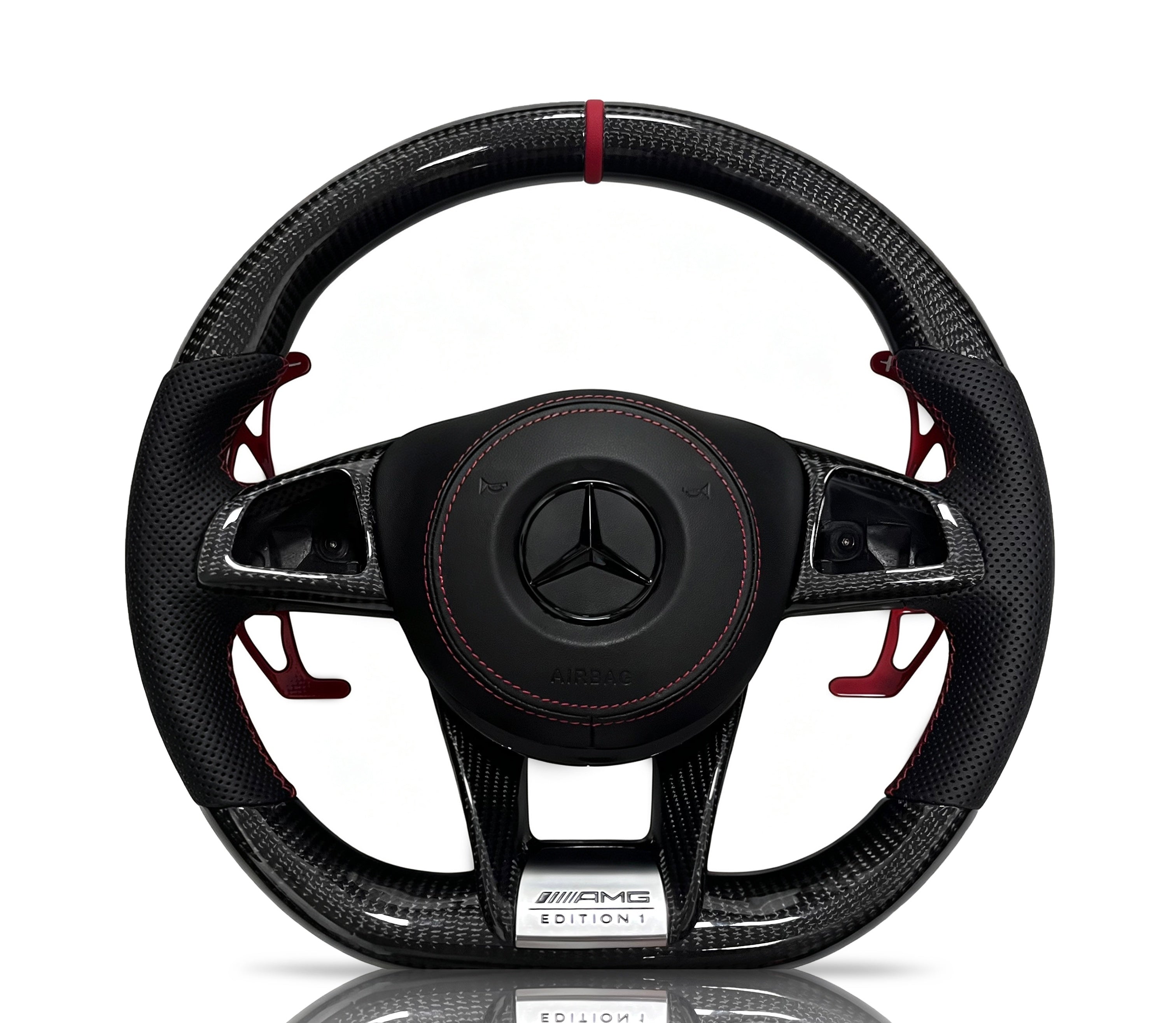 Vero Motorsport Mercedes-Benz Carbon Fibre & Perforated Leather Steering Wheel (Design 1)