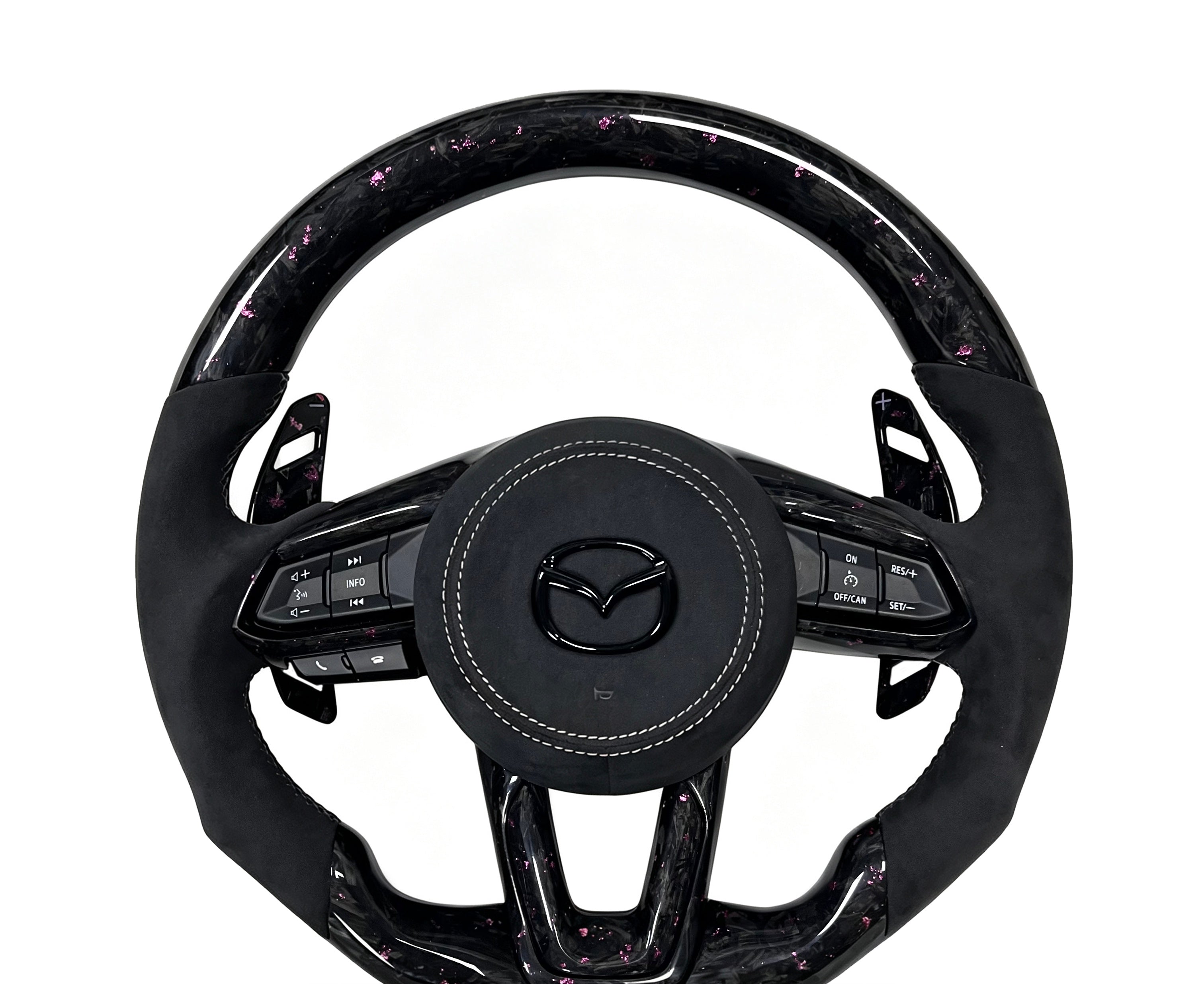 Mazda Fogred Carbon Fibre & Alcantara Steering Wheel (Design 2) on a clean white background