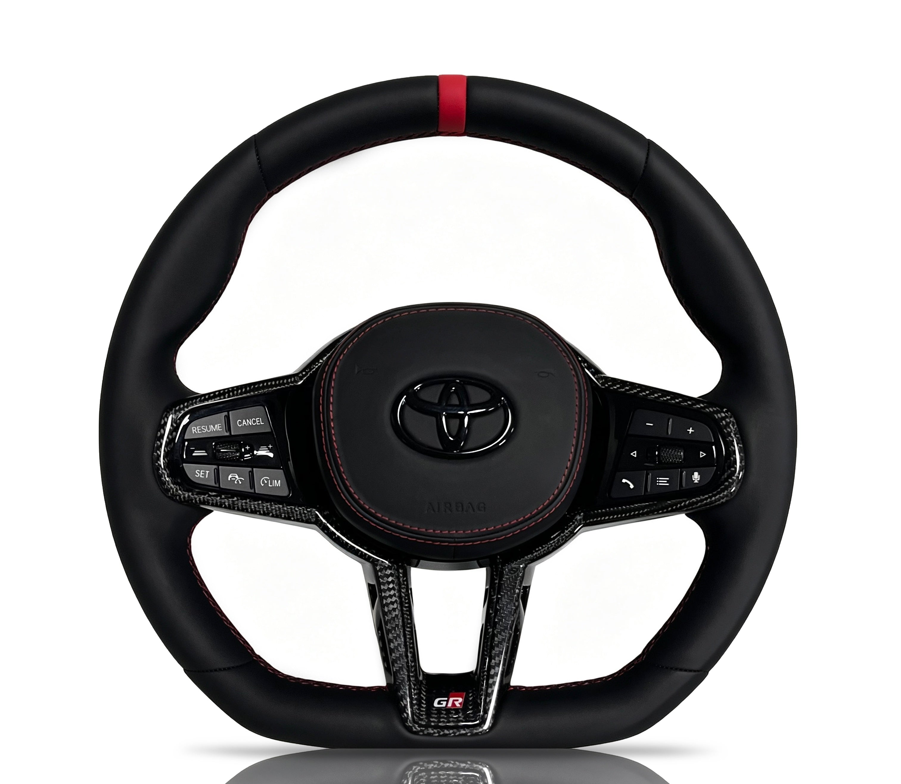 Toyota GR Supra Smooth Leather Steering Wheel (Design 16) on a clean white background
