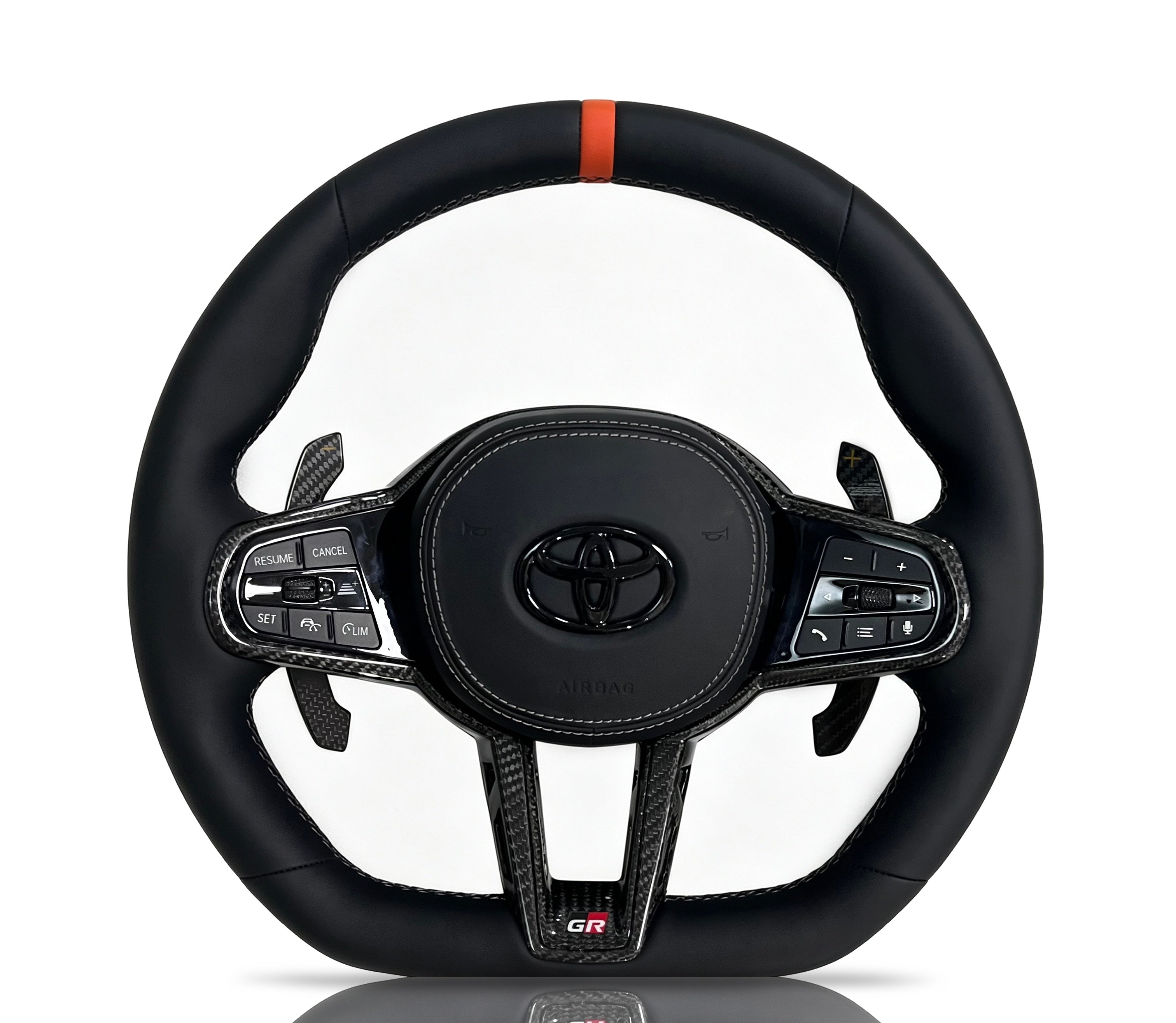 Toyota GR Supra Carbon Fibre Steering Wheel (Design 06) on a clean white background