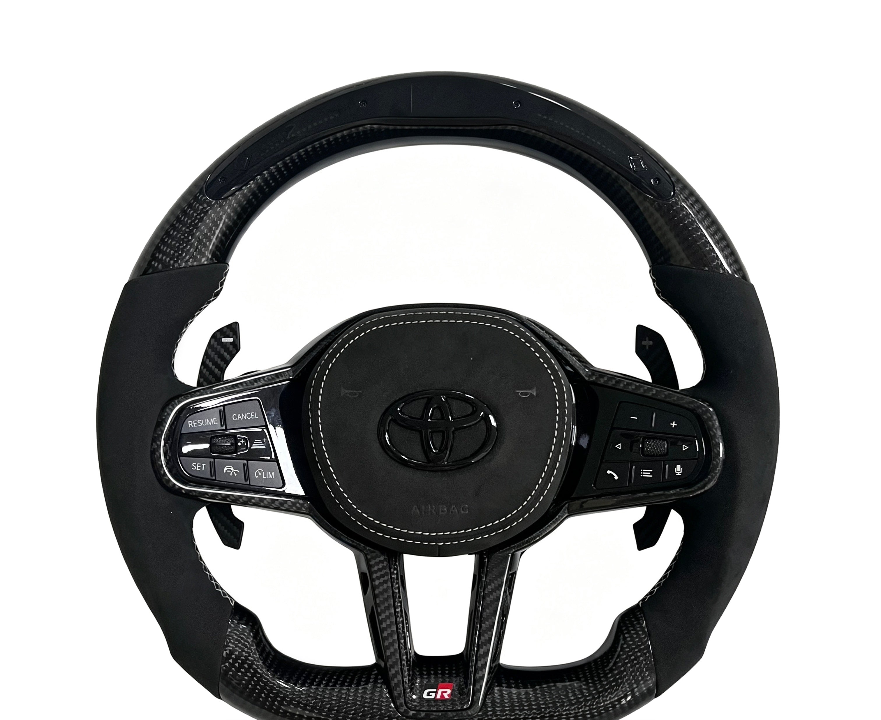 Toyota GR Supra Carbon Fibre Steering Wheel (Design 03) on a clean white background