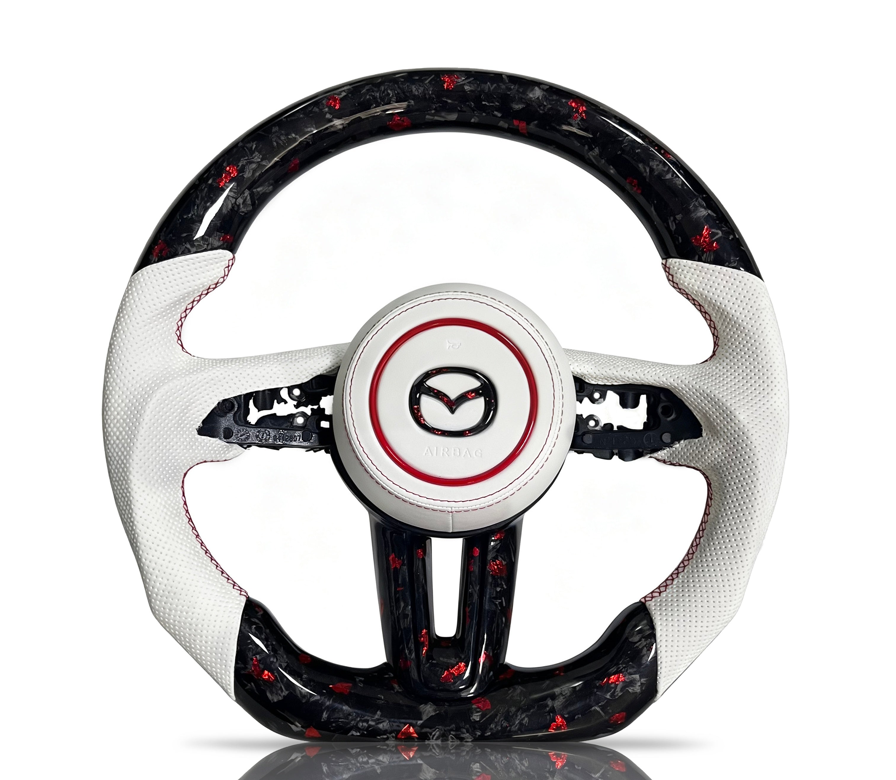 Vero Motorsport Mazda Forged Carbon Fibre & Perforated Leather Steering Wheel (Design 3)