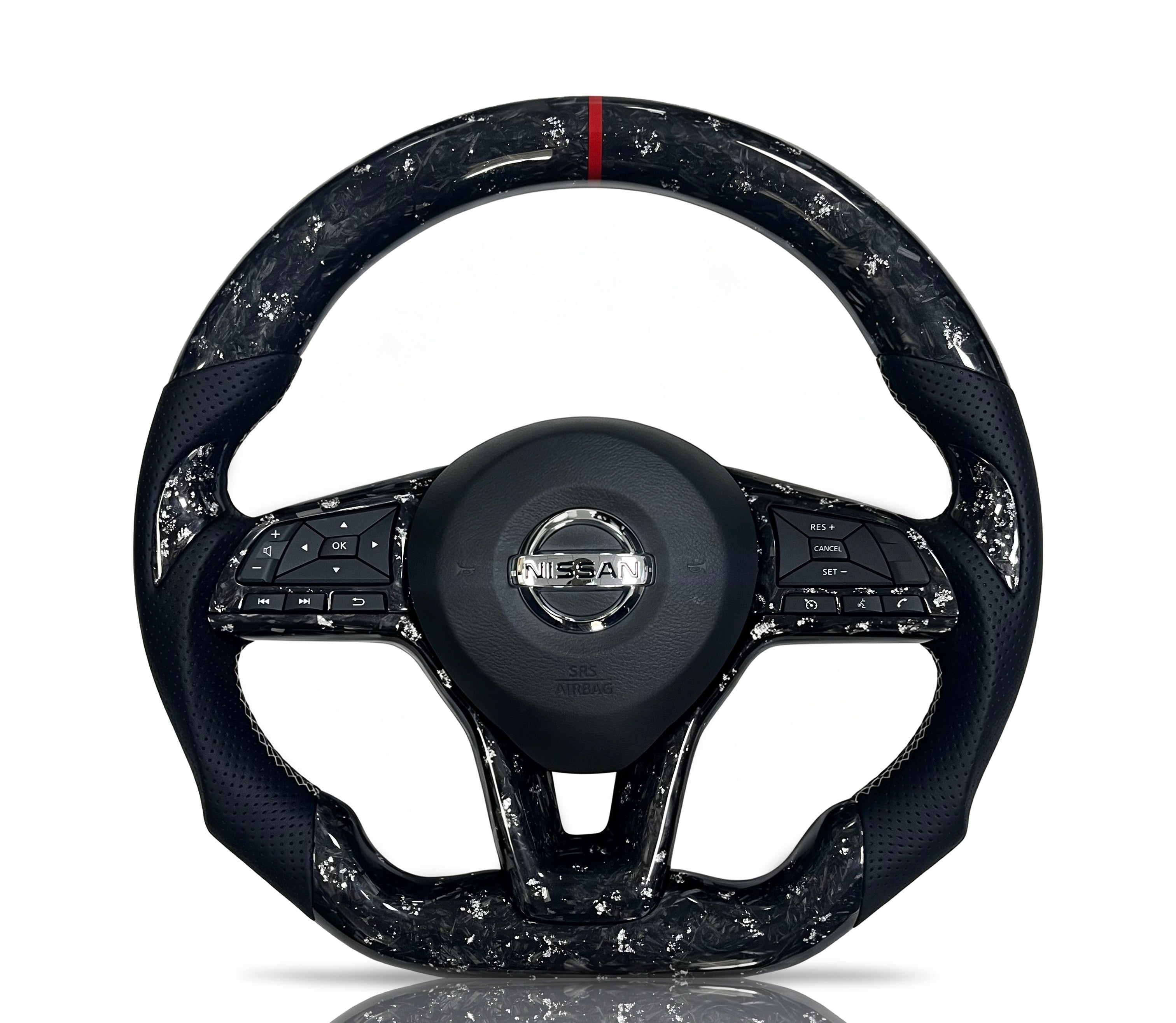 Vero Motorsport Nissan Forged Carbon Fibre & Perforated Leather Steering Wheel (Design 2)