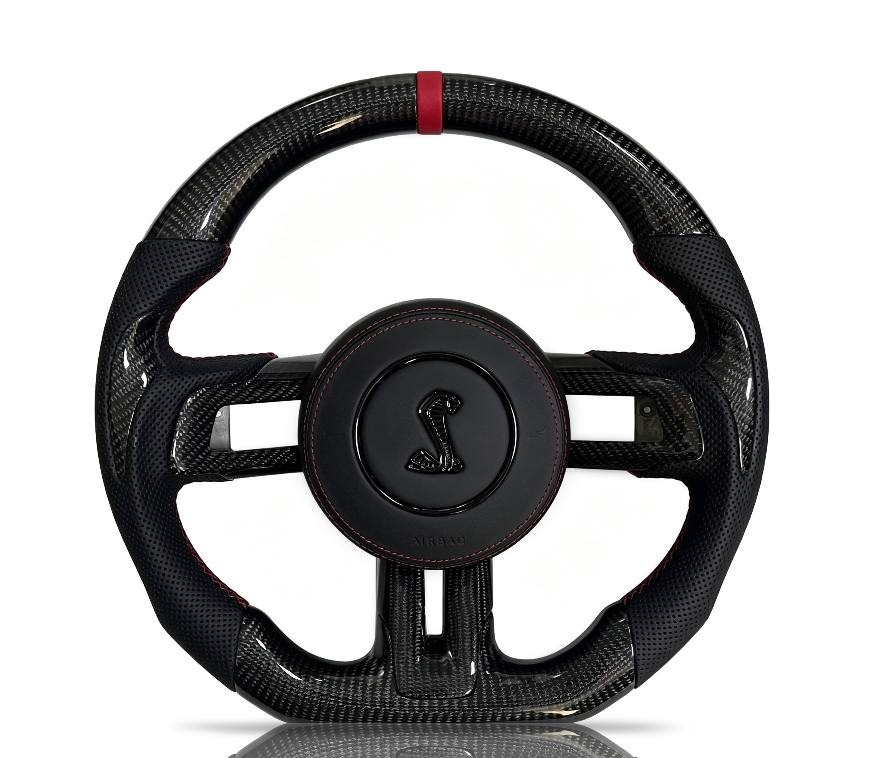 Vero Motorsport Ford Mustang Carbon Fibre & Perforated Leather Steering Wheel (Design 14)