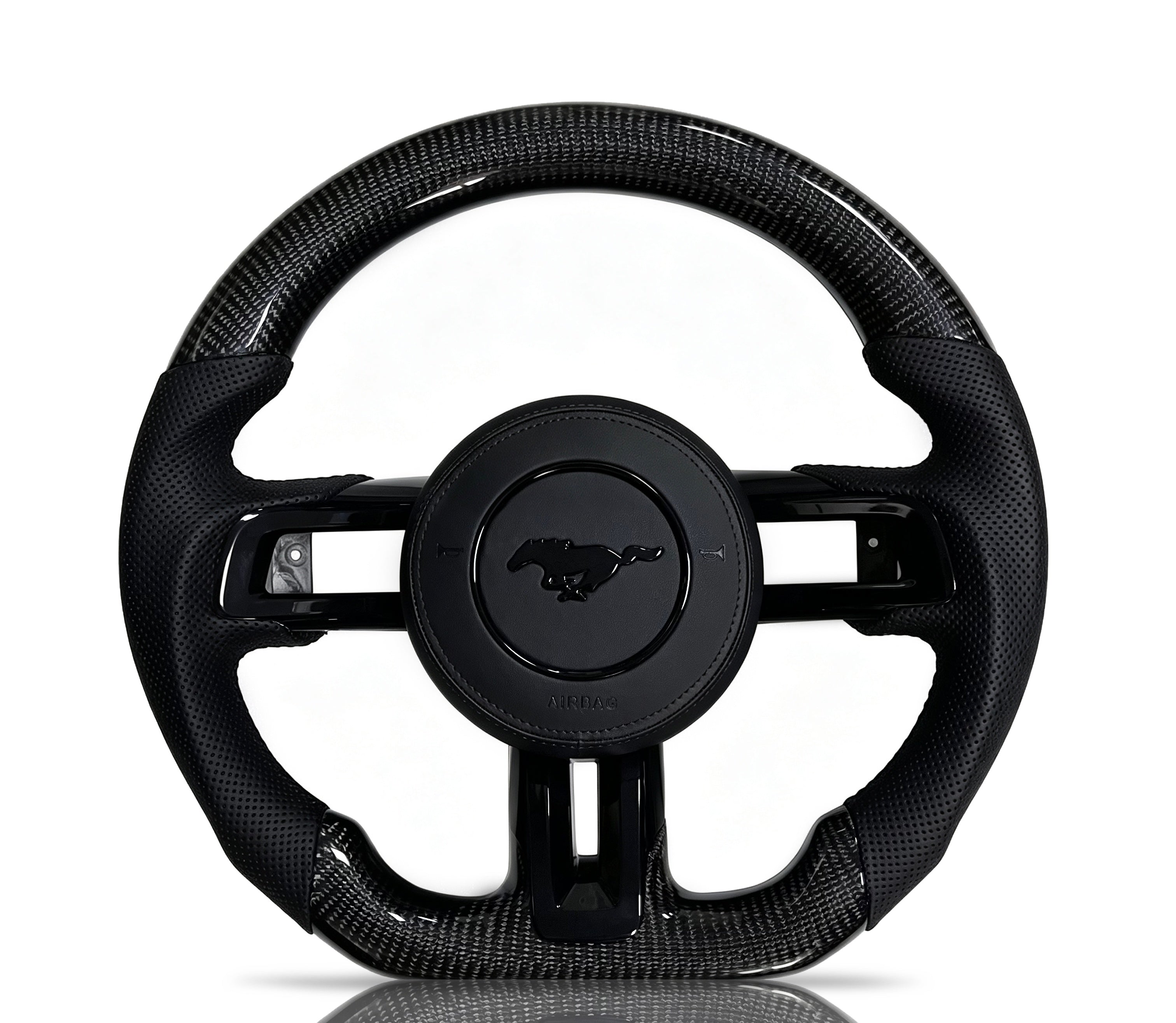 Vero Motorsport Ford Mustang Carbon Fibre & Perforated Leather Steering Wheel (Design 17)