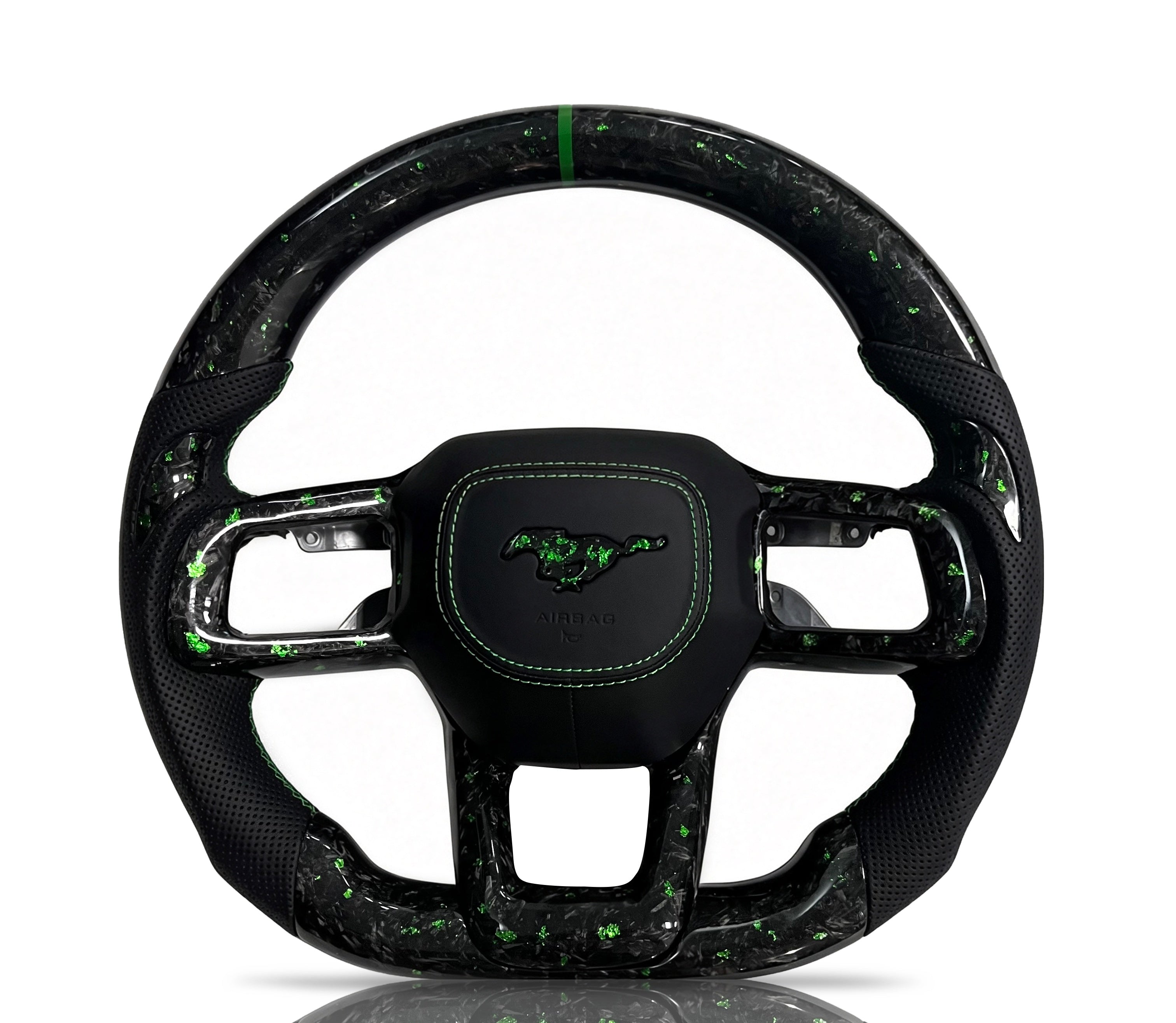 Vero Motorsport Ford Mustang Forged Carbon Fibre & Perforated Leather Steering Wheel (Design 1)