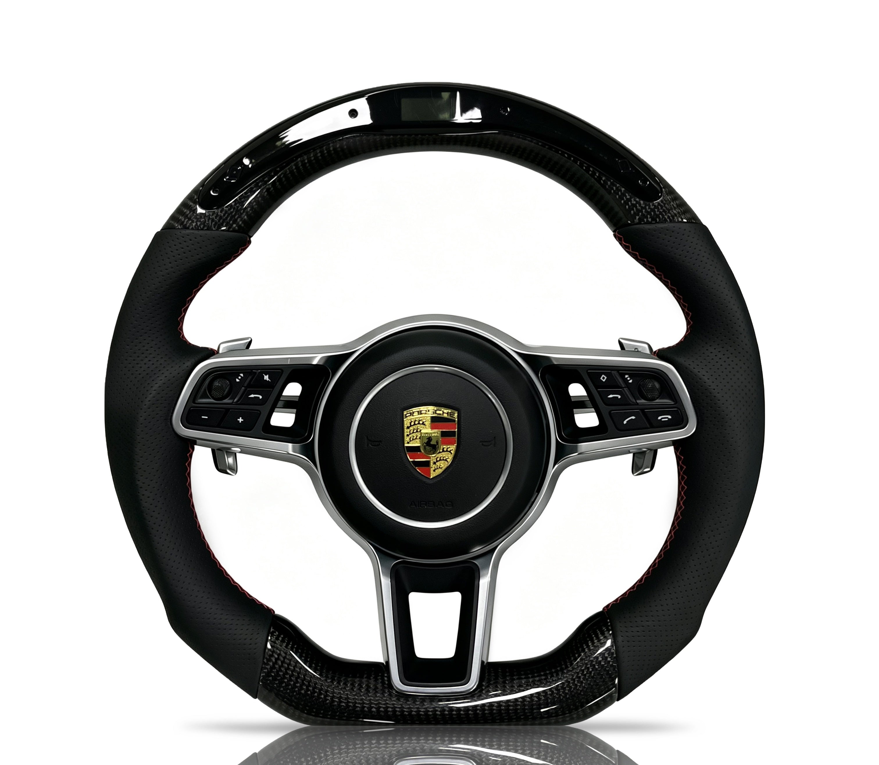 Vero Motorsport Porsche Carbon Fibre & Perforated Leather Steering Wheel (Design 4)