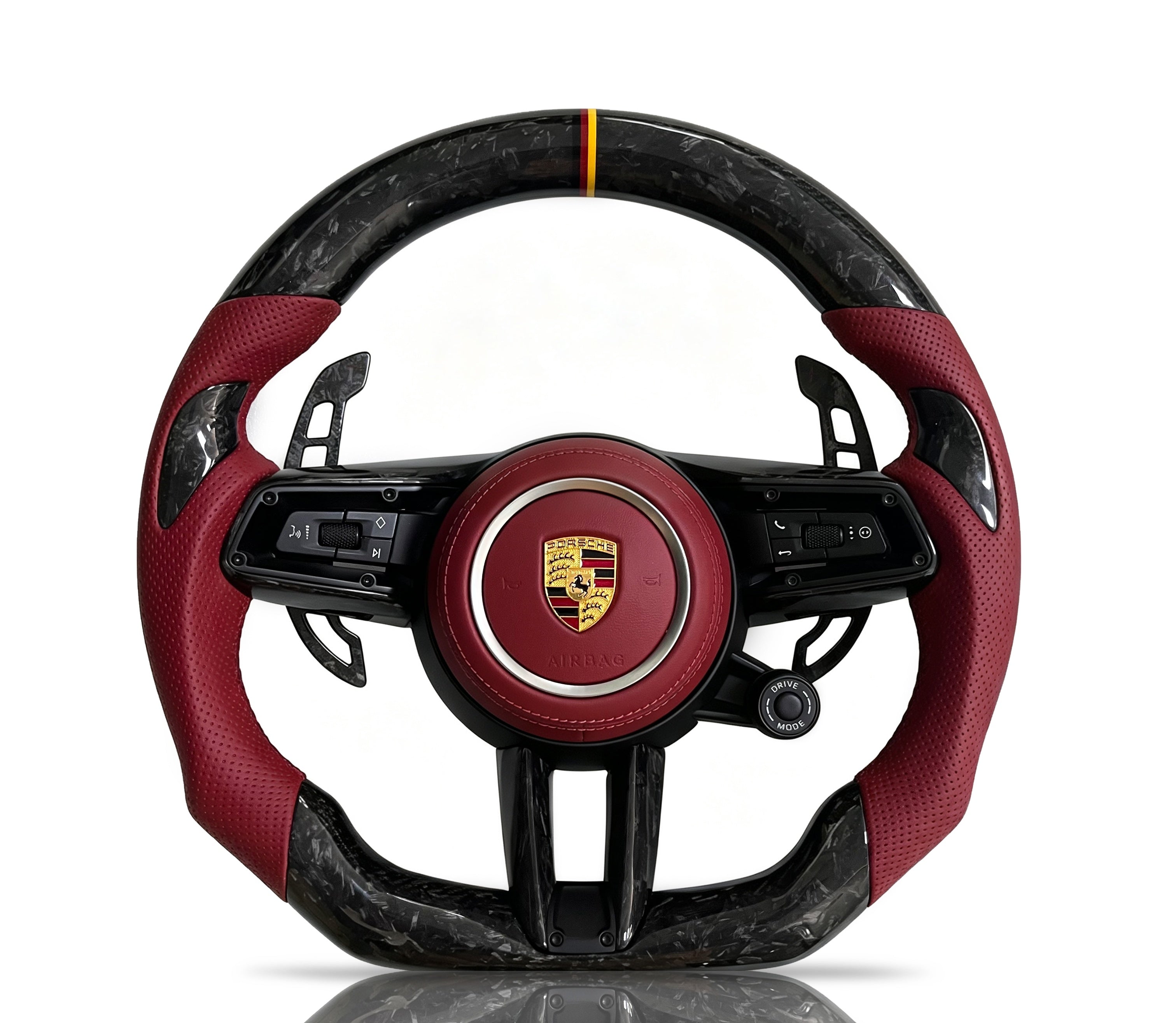 Vero Motorsport Porsche Forged Carbon Fibre & Perforated Leather Steering Wheel (Design 11)
