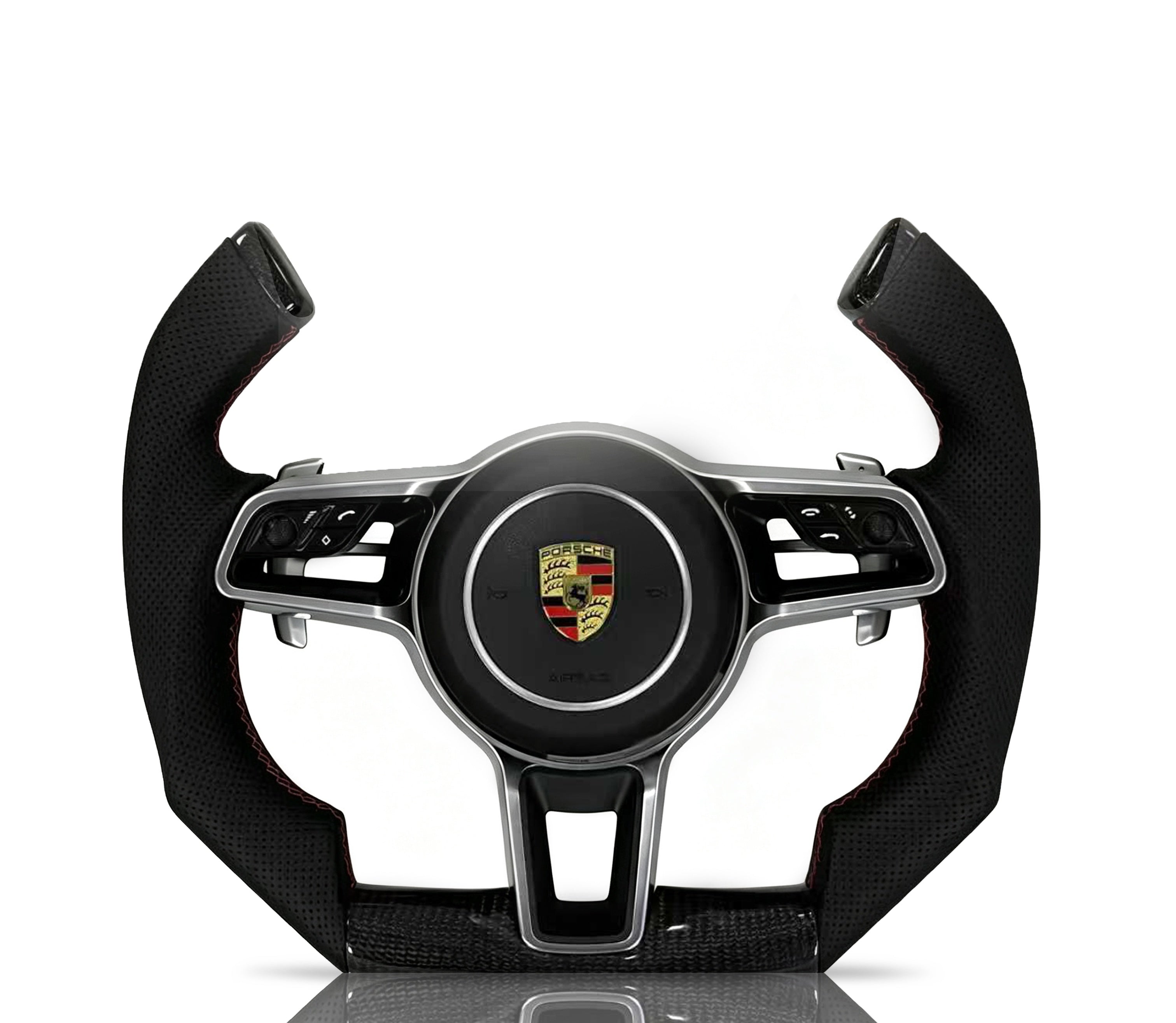 Vero Motorsport Porsche Carbon Fibre & Perforated Leather Steering Wheel (Design 12)
