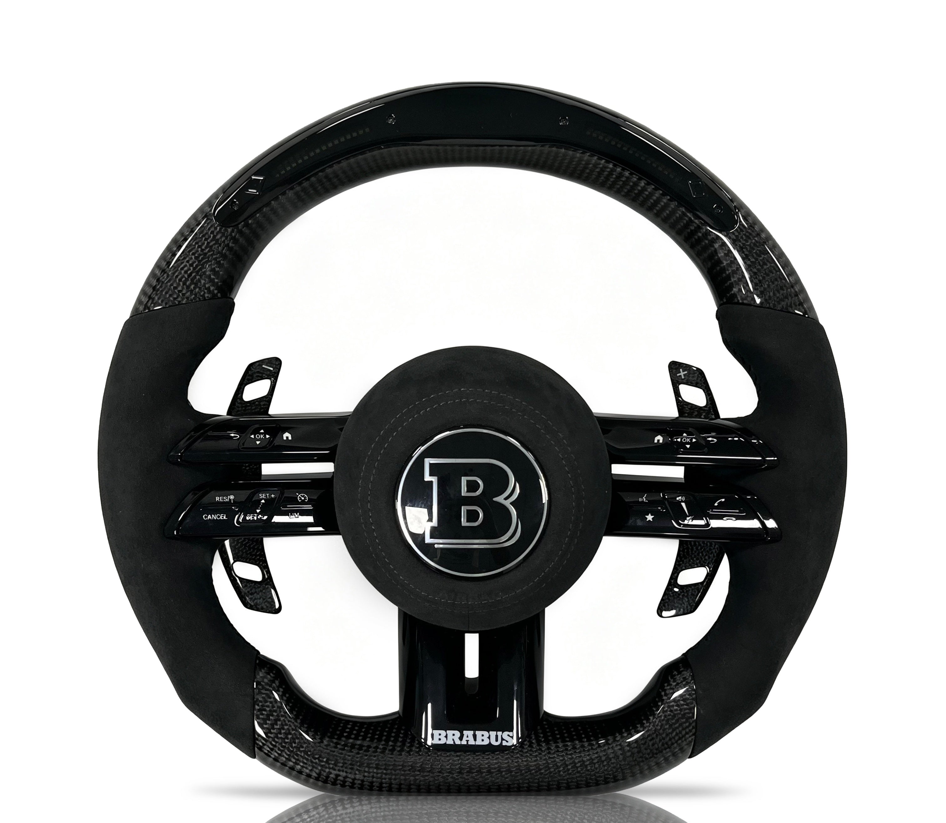 Mercedes-Benz Carbon Fibre & Alcantara Steering Wheel (Design 37) on a clean white background