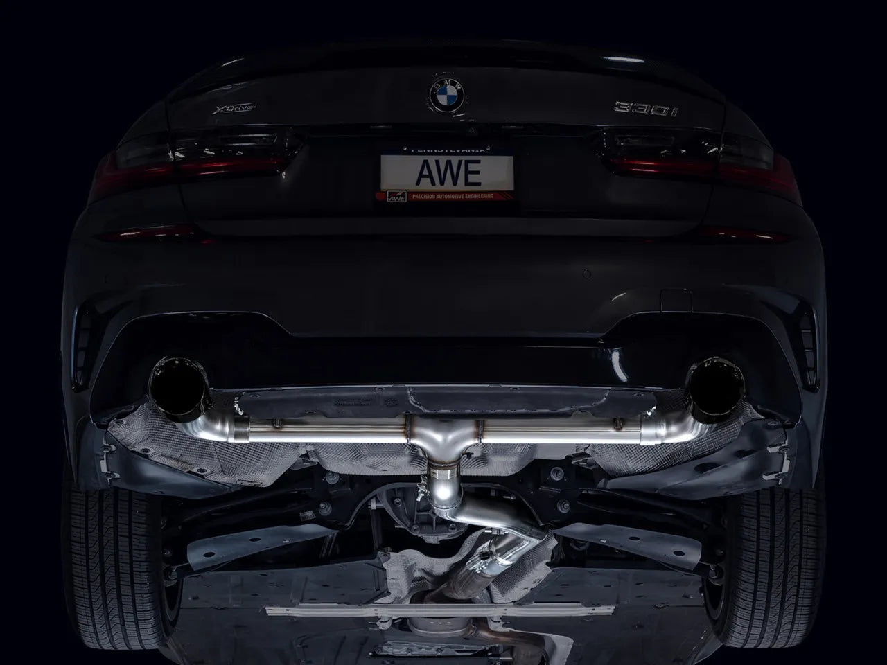 AWE 19-23 BMW 330i / 21-23 BMW 430i Base G2X Track Edition Axle Back Exhaust - Diamond