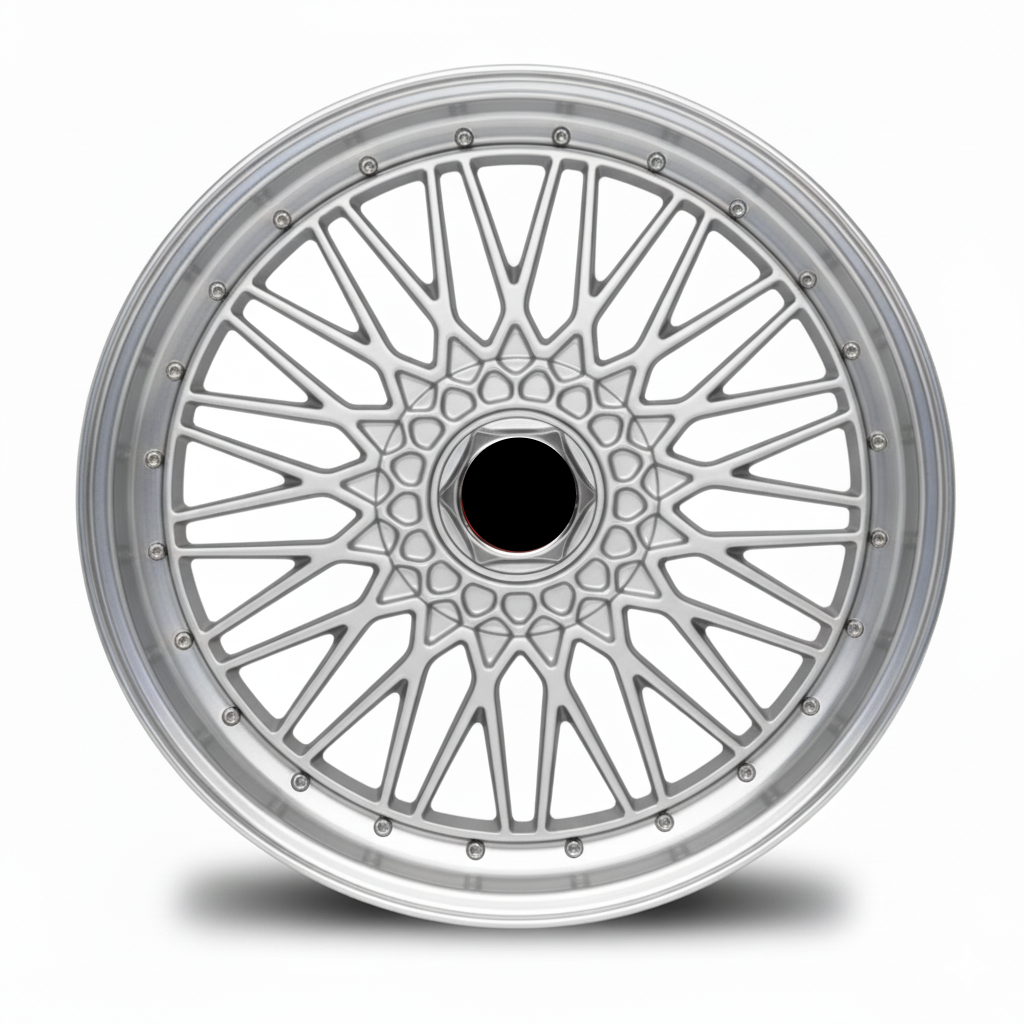 WWC 508 | Classic Mesh Motorsport Flow-Form Wheel – Silver Machine Lip